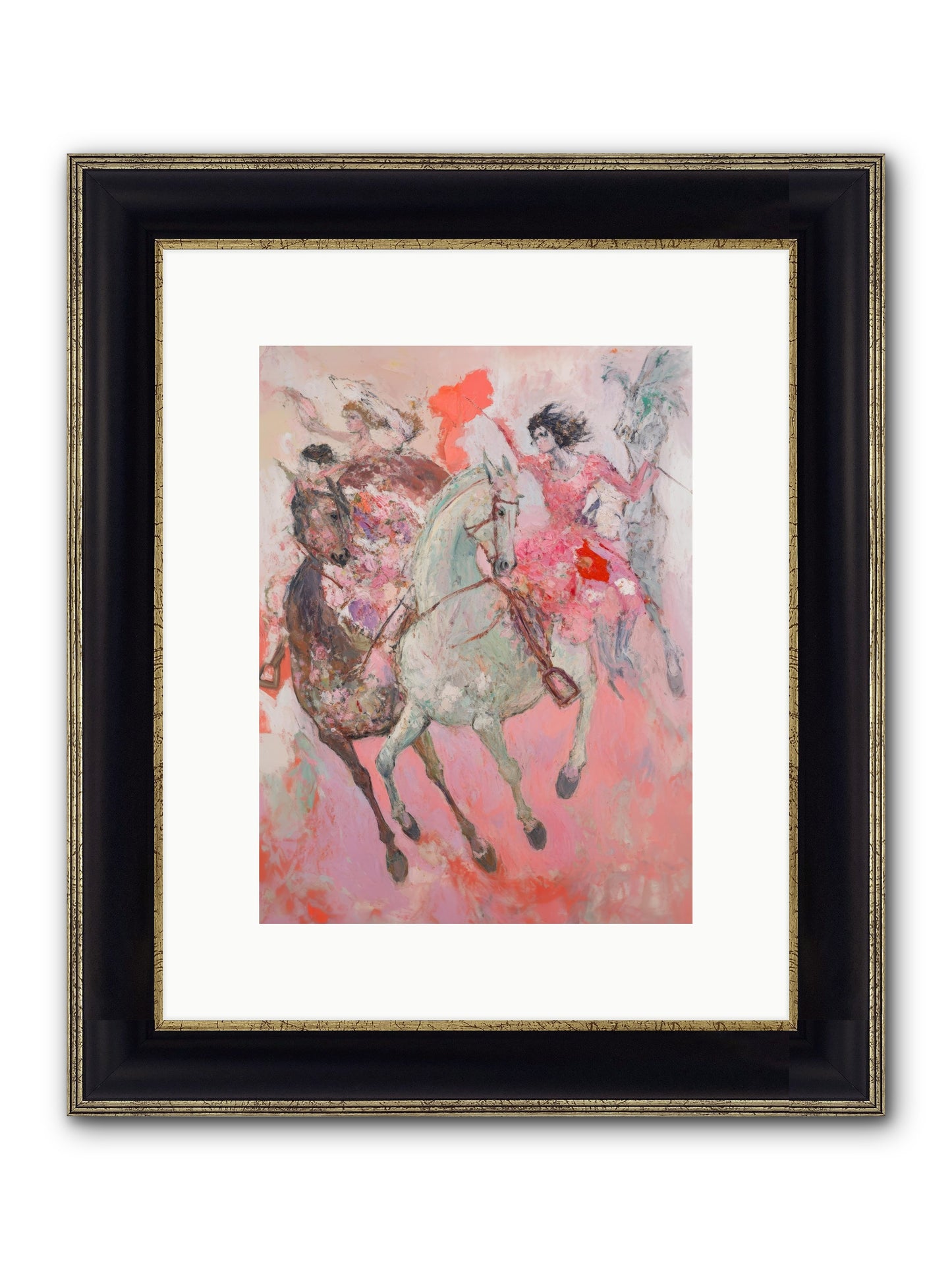 Wild Hearts Gallop Framed Print - Black & Gold 9x12