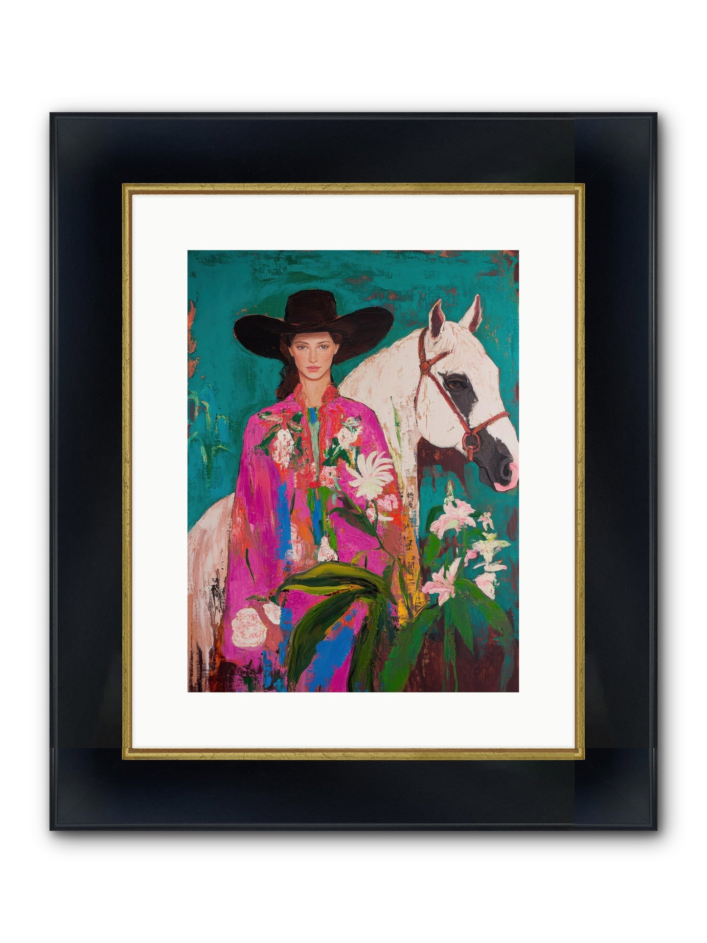 Wild Intuition Framed Print - Wide Black w/Gold 12x16