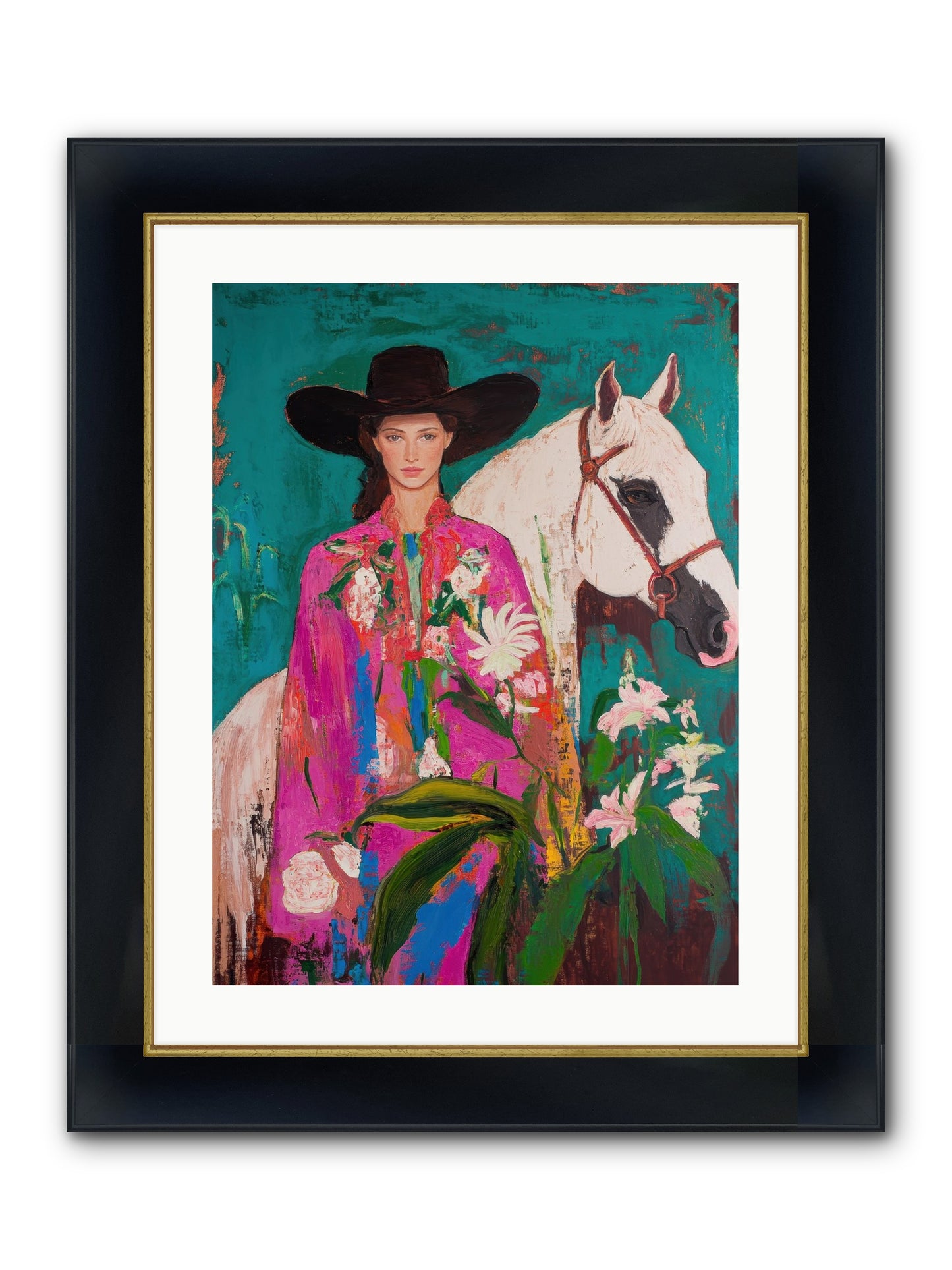 Wild Intuition Framed Print - Wide Black w/Gold 18x24