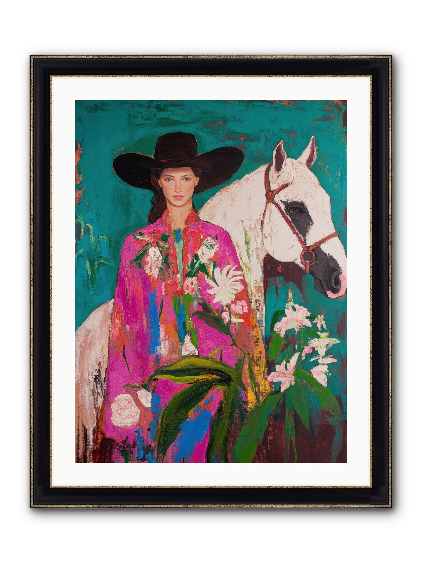 Wild Intuition Framed Print - Black & Gold 24x32