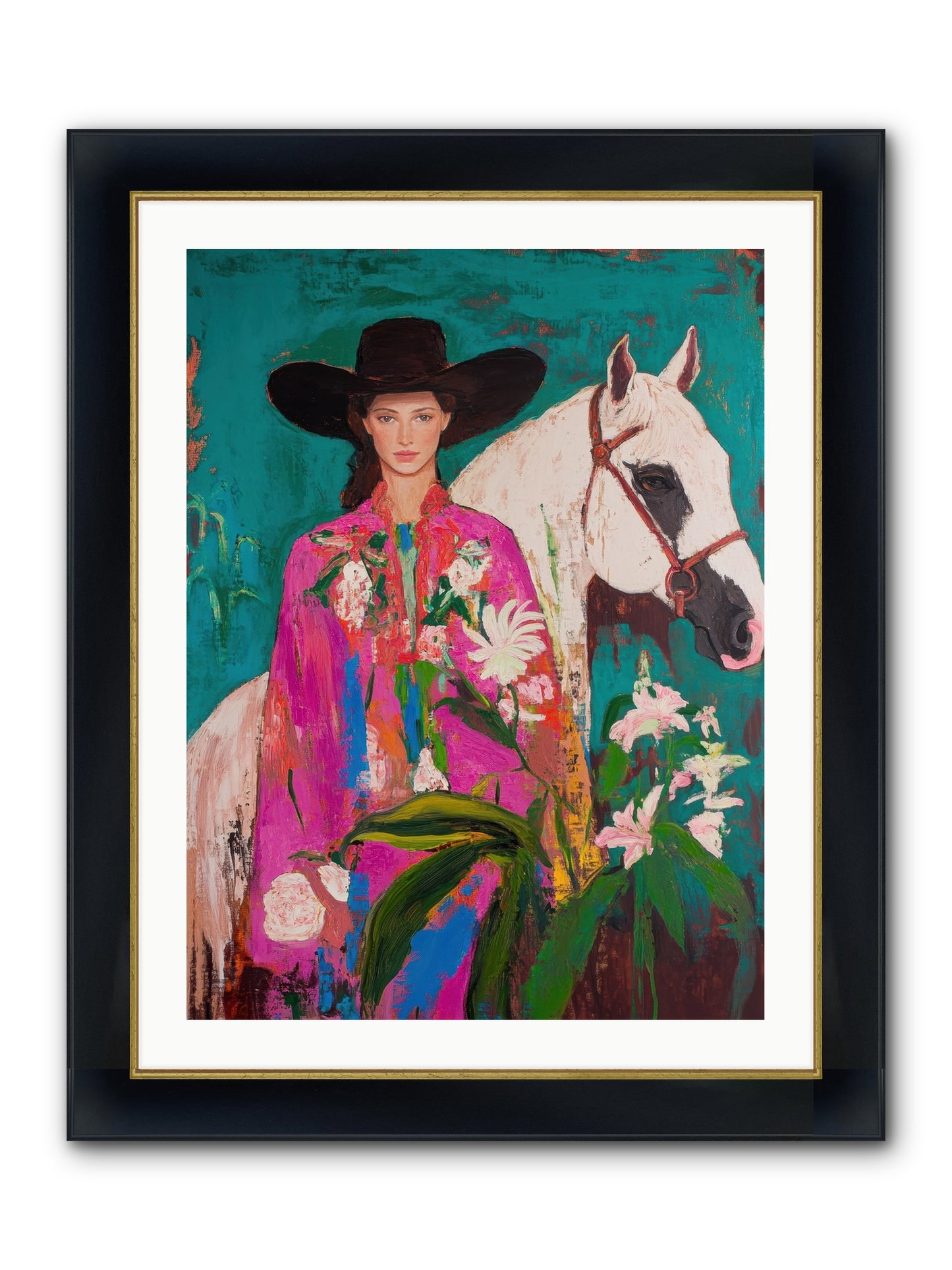 Wild Intuition Framed Print - Wide Black w/Gold 24x32