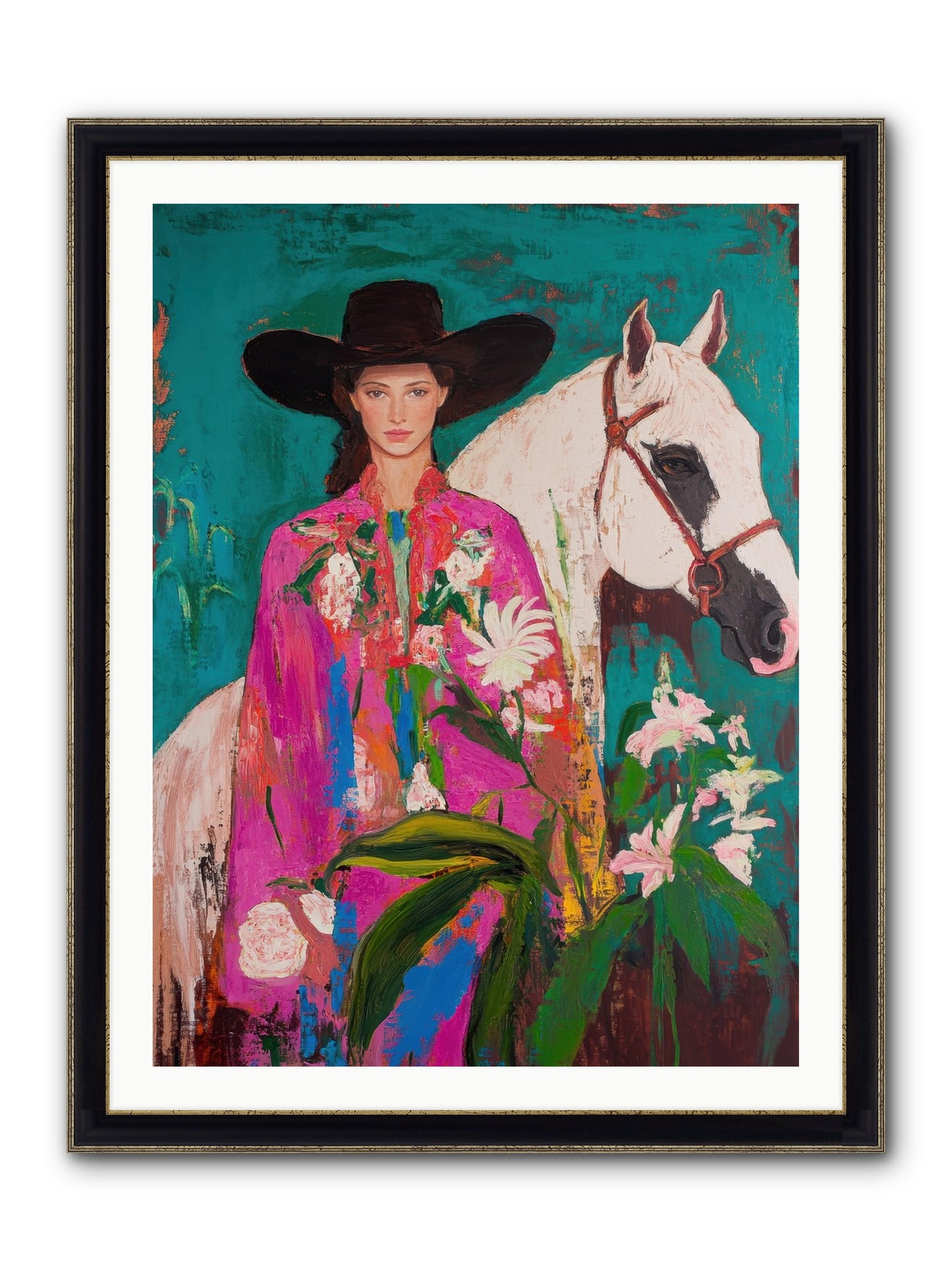 Wild Intuition Framed Print - Black & Gold 30x40