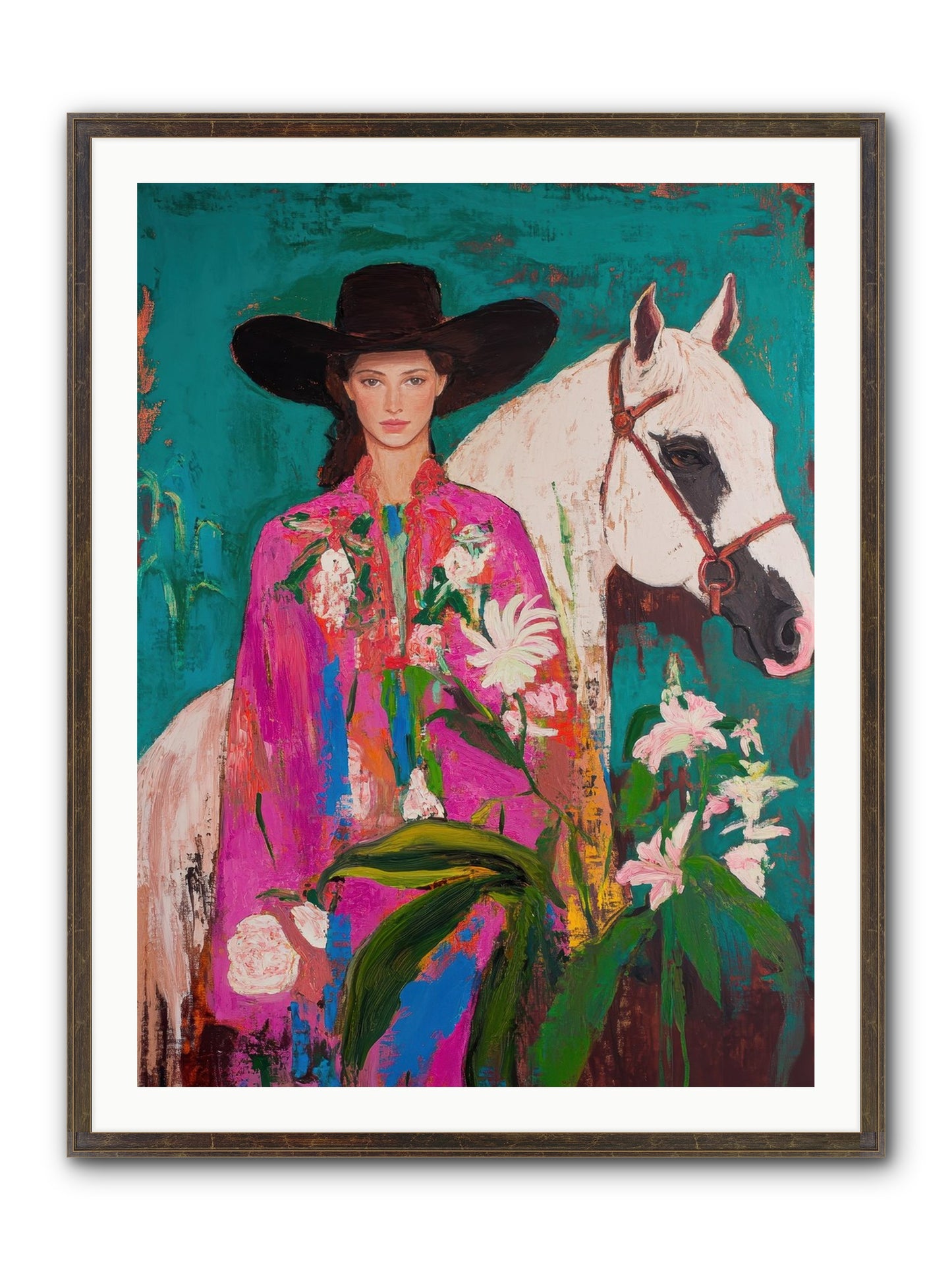 Wild Intuition Framed Print - Slimwoods Black/Gold 30x40