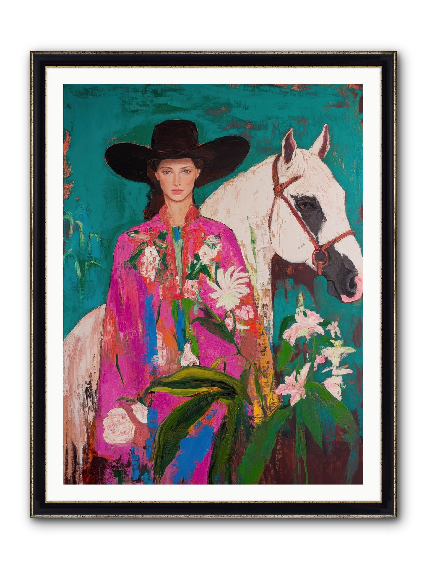Wild Intuition Framed Print - Black & Gold 36x48