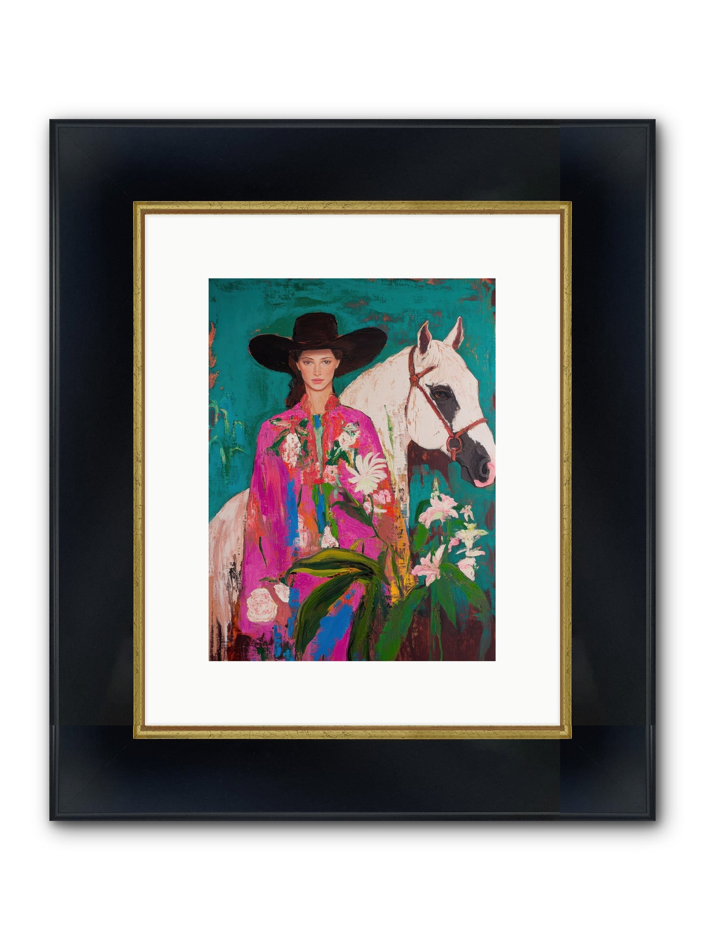 Wild Intuition Framed Print - Wide Black w/Gold 9x12