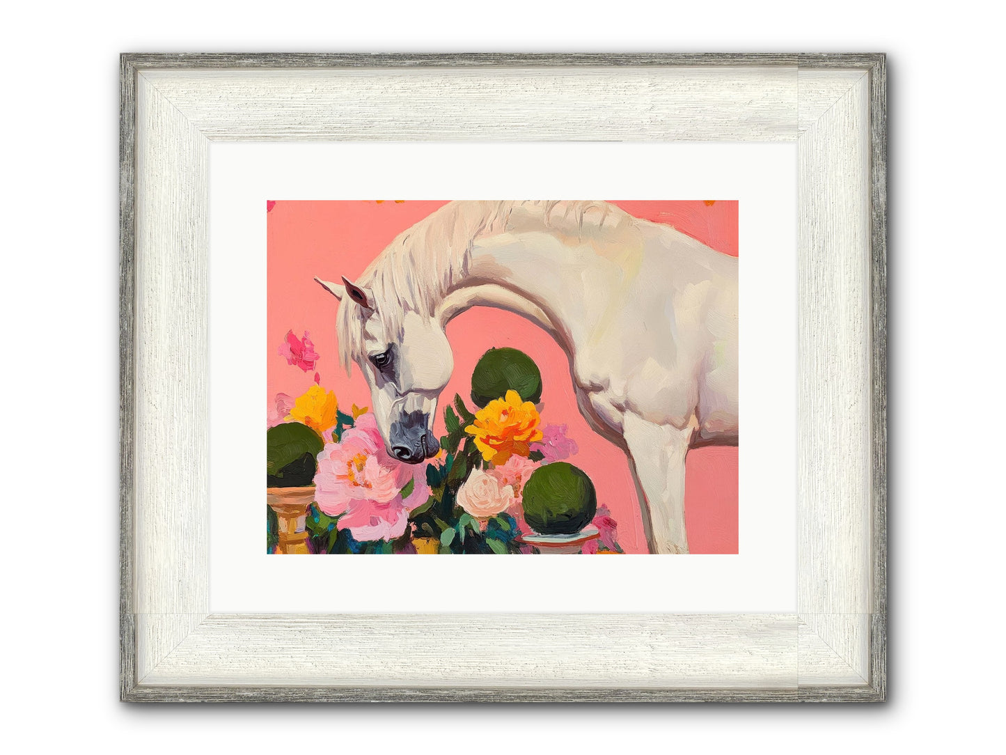 Wild Orchid Framed Print - Driftwood White 16x12