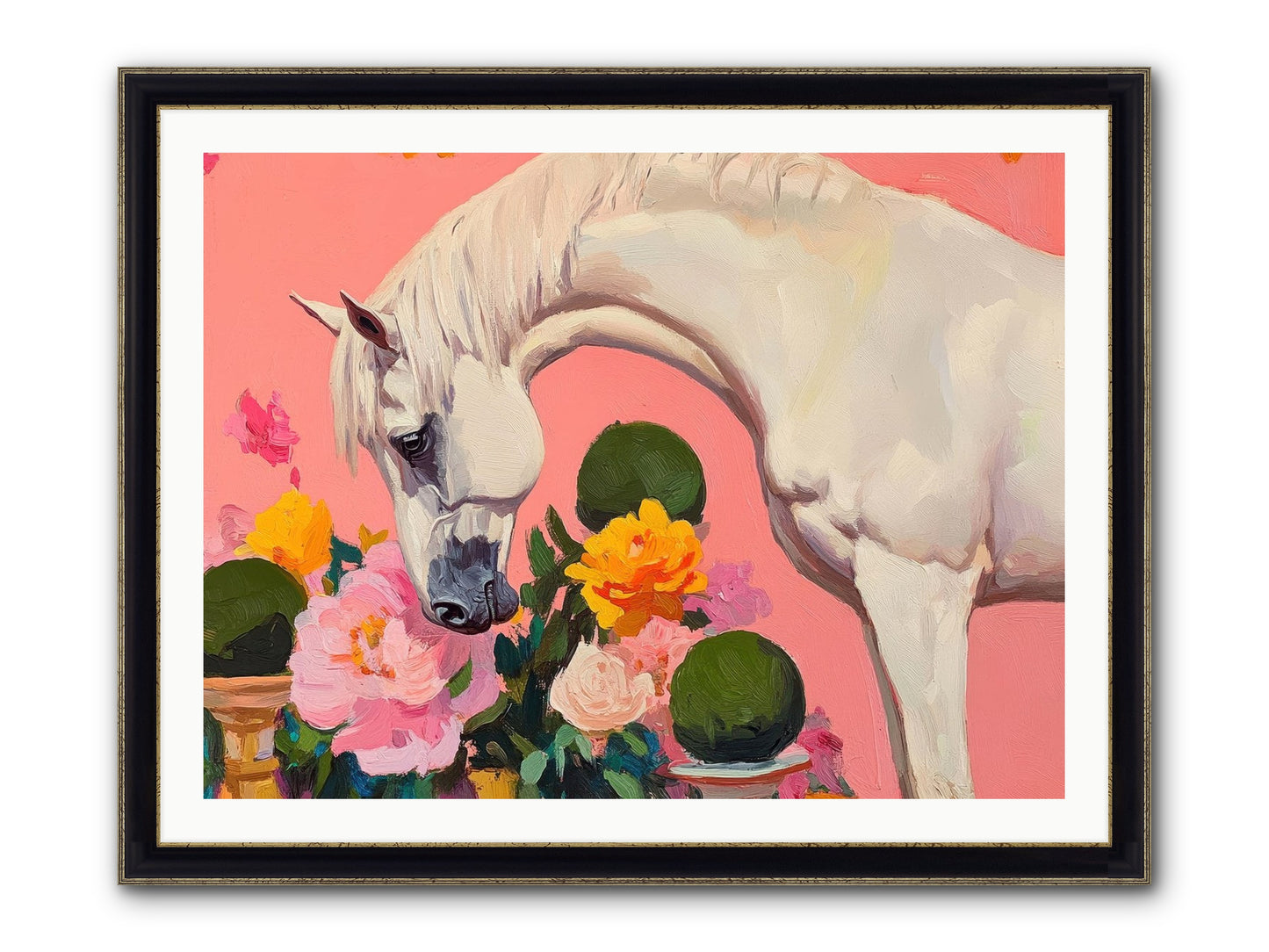 Wild Orchid Framed Print - Black & Gold 40x30