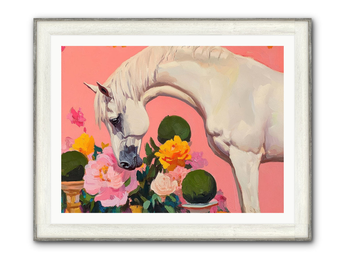 Wild Orchid Framed Print - Driftwood White 40x30