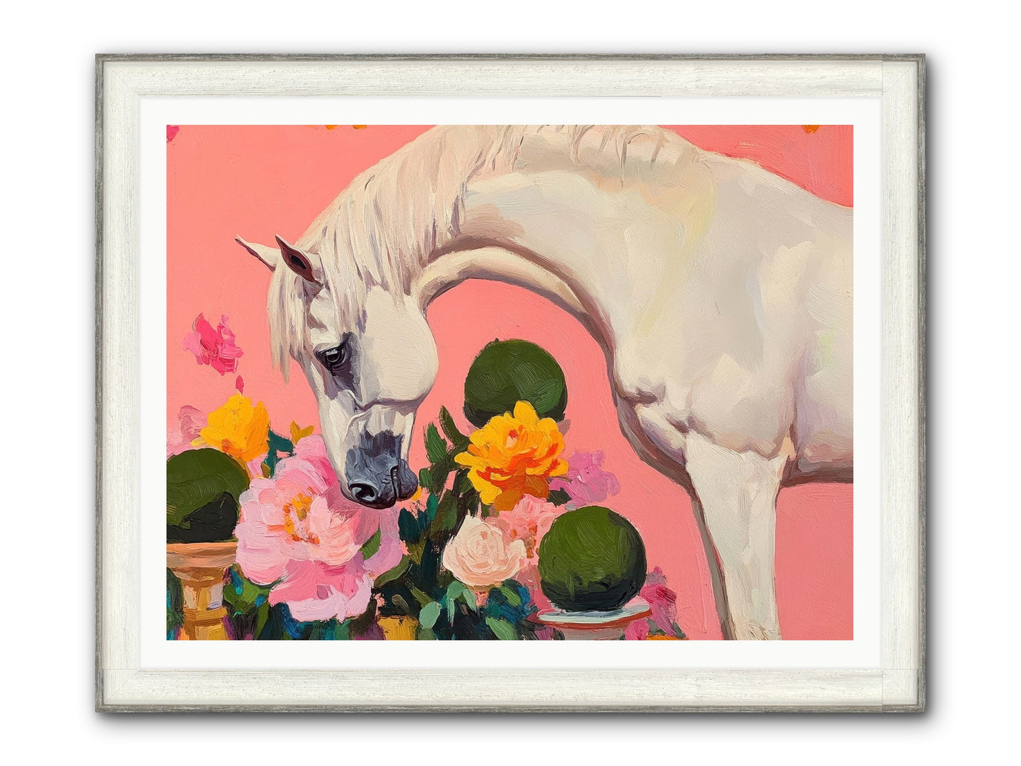 Wild Orchid Framed Print - Driftwood White 48x36