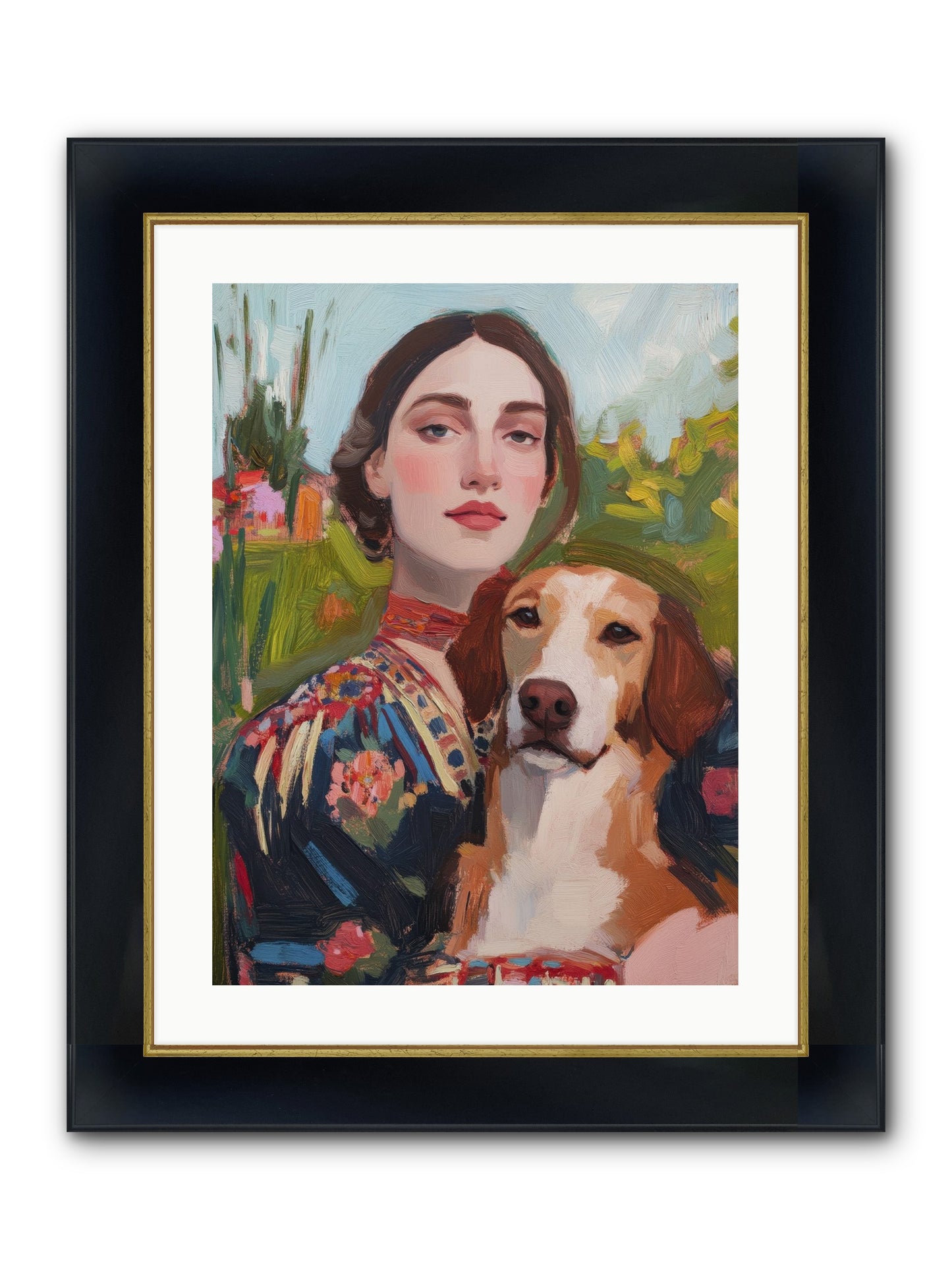 Wild Rose Framed Print - Wide Black w/Gold 18x24