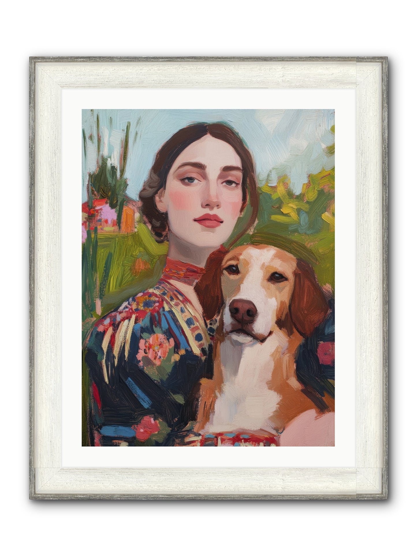 Wild Rose Framed Print - Driftwood White 24x32