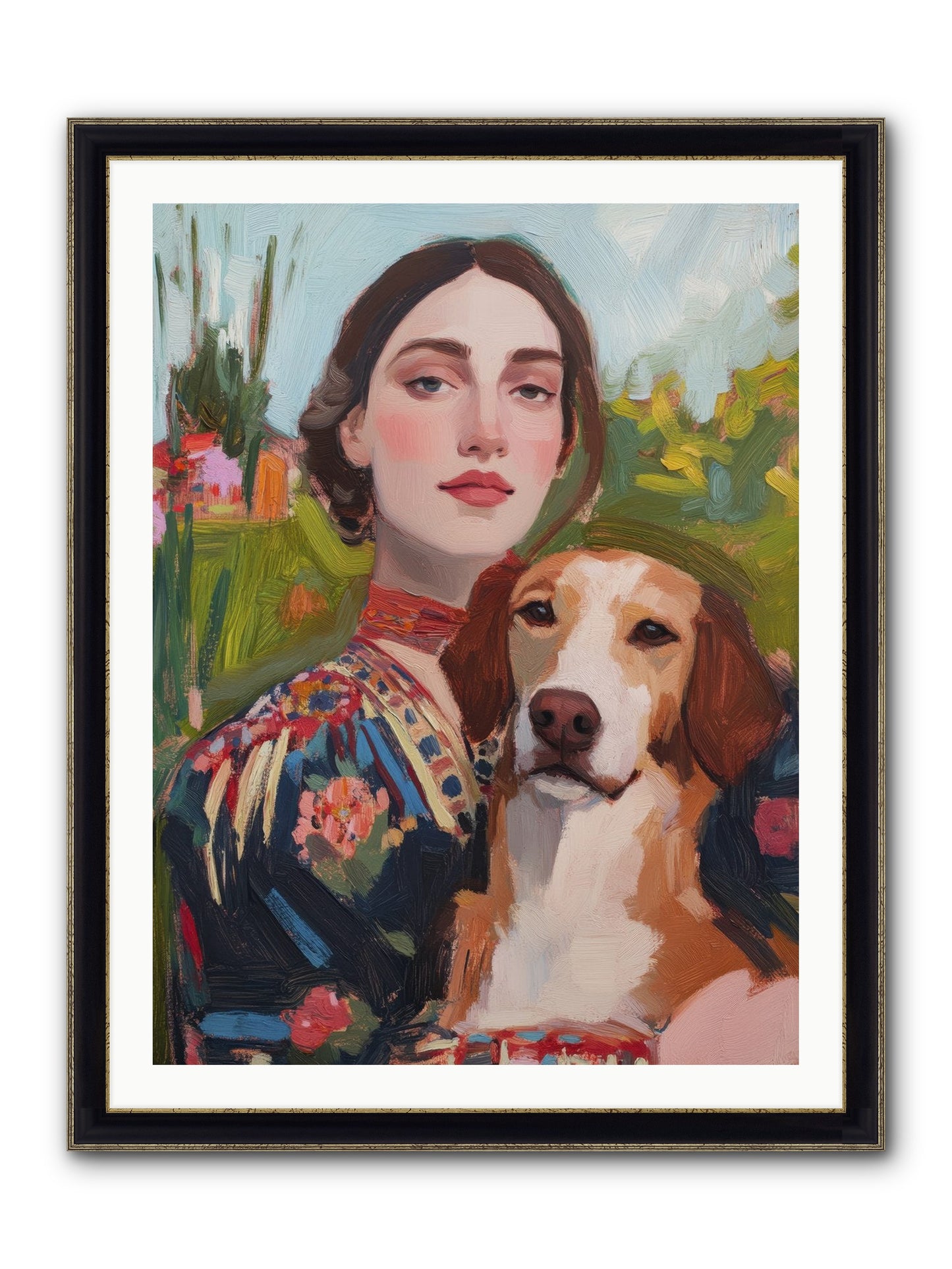 Wild Rose Framed Print - Black & Gold 30x40