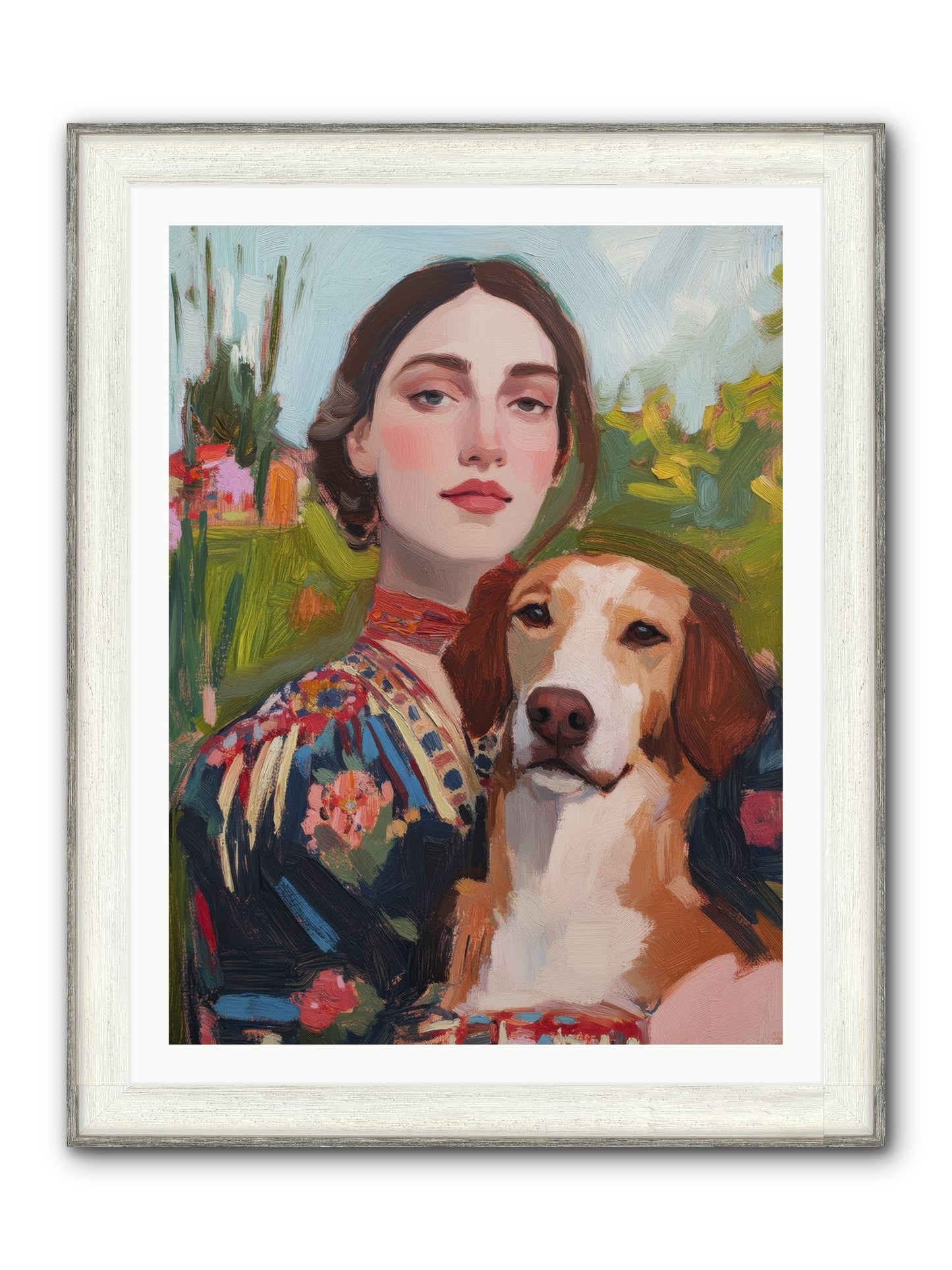 Wild Rose Framed Print - Driftwood White 30x40