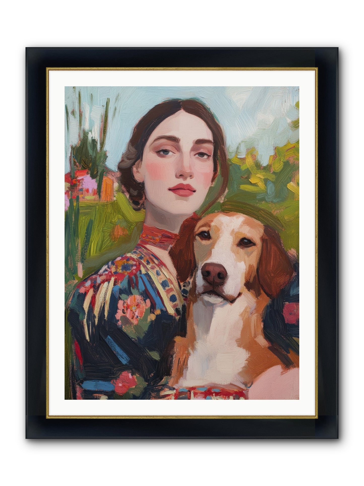 Wild Rose Framed Print - Wide Black w/Gold 30x40