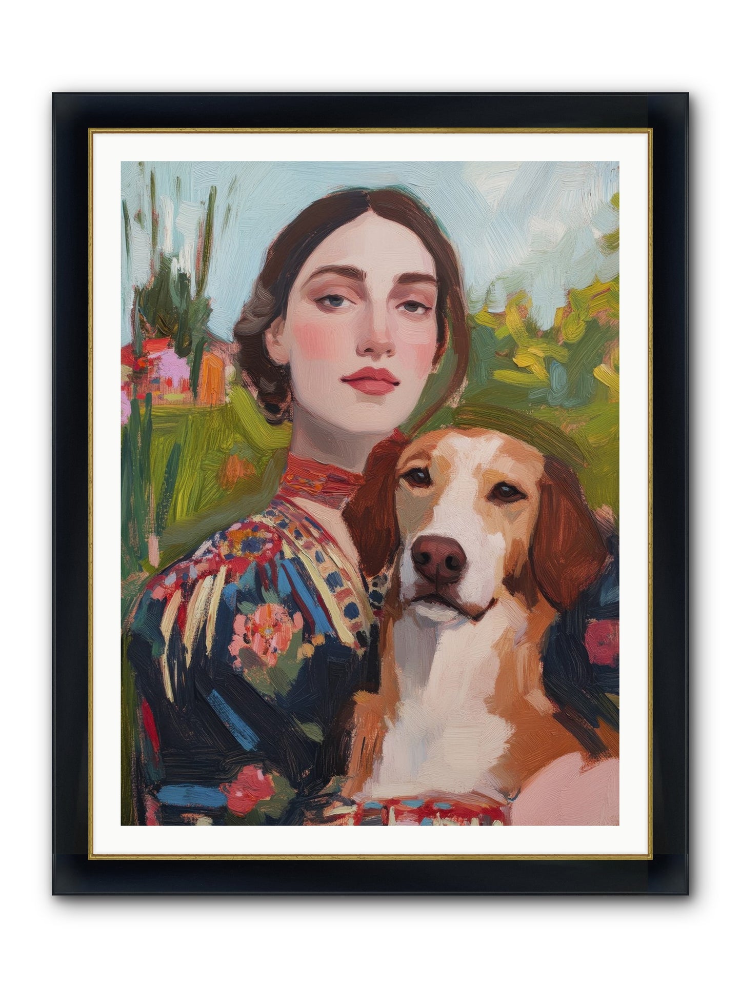 Wild Rose Framed Print - Wide Black w/Gold 36x48