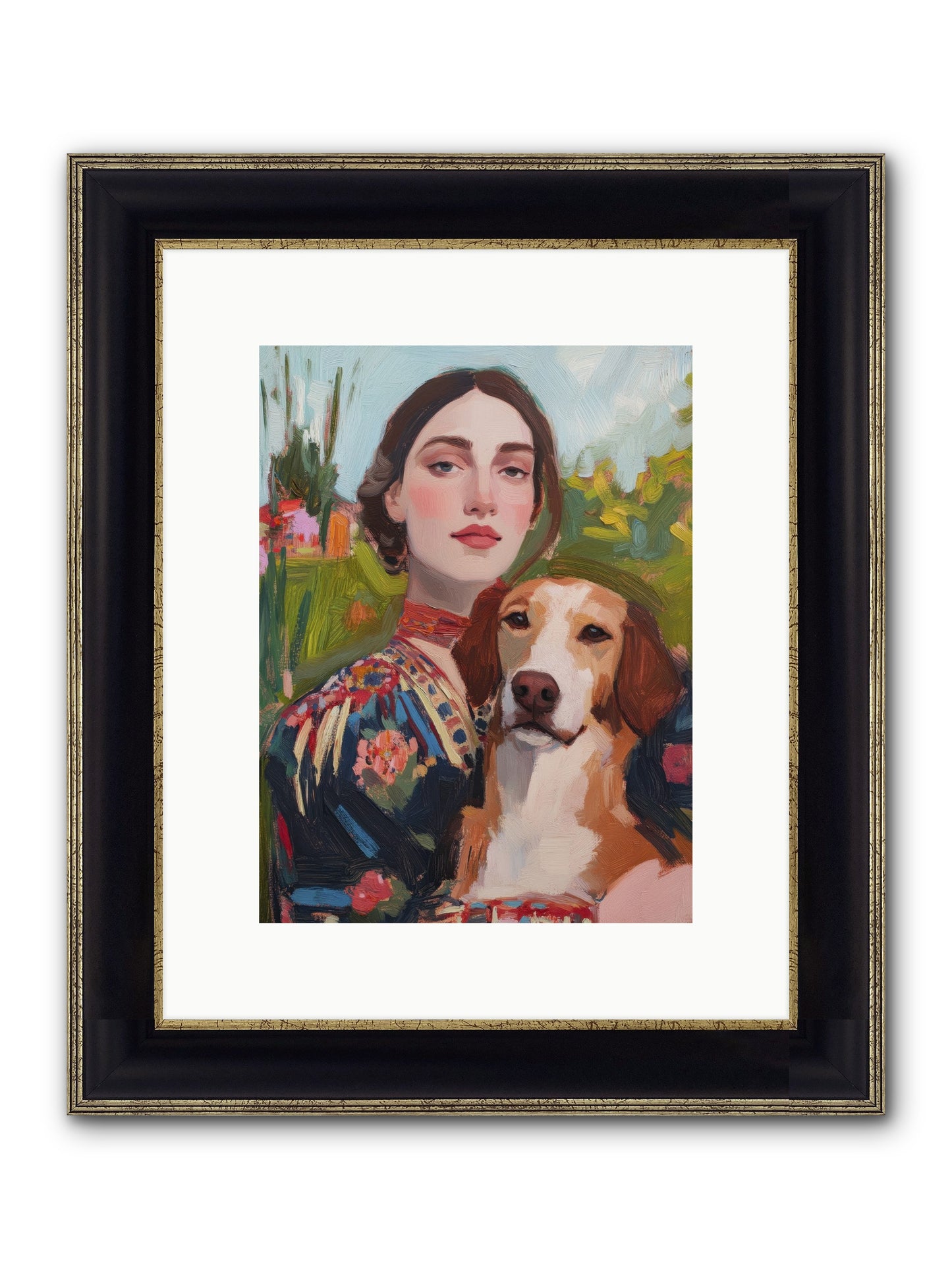 Wild Rose Framed Print - Black & Gold 9x12