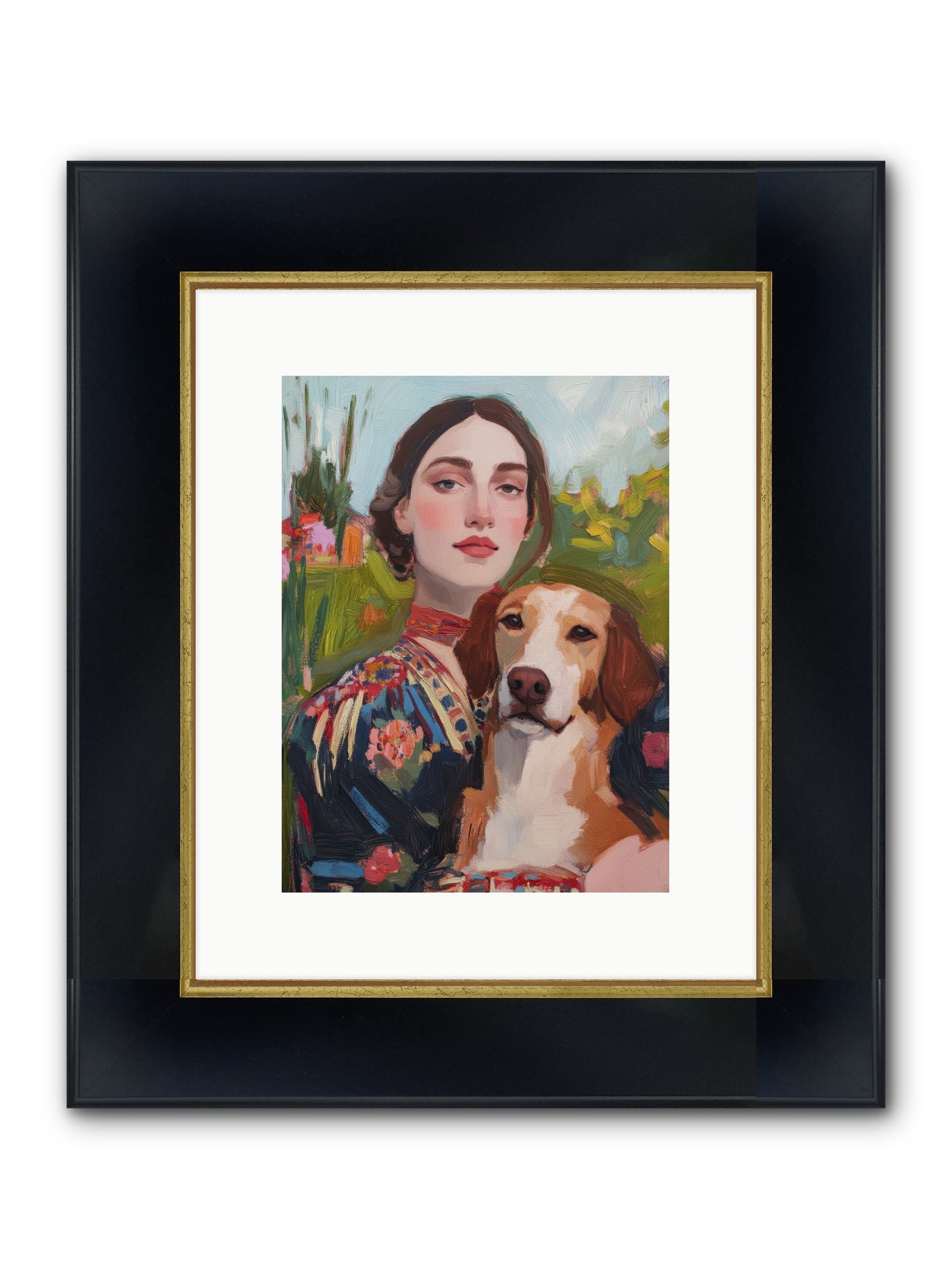 Wild Rose Framed Print - Wide Black w/Gold 9x12