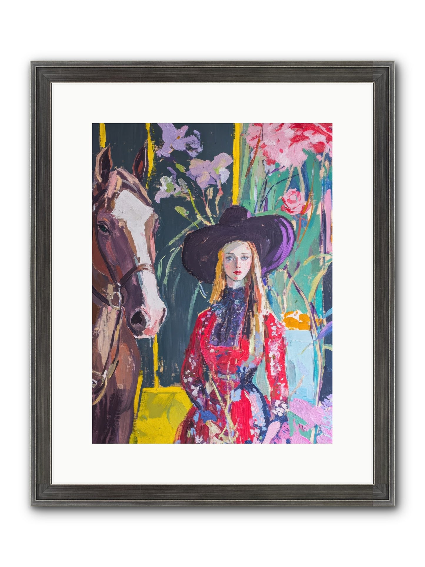 Wild Rose Rider Framed Print - Slimwoods Black/Silver 12x16