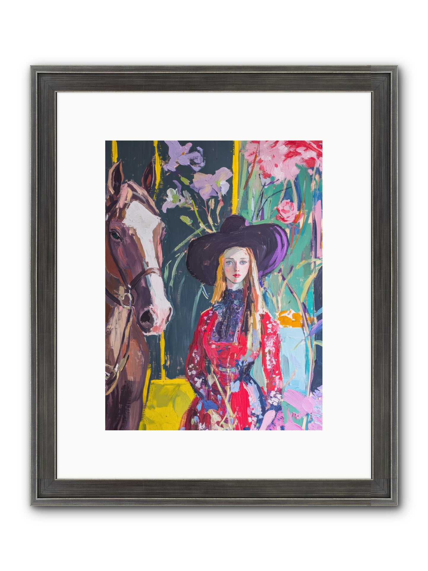 Wild Rose Rider Framed Print - Slimwoods Black/Silver 9x12
