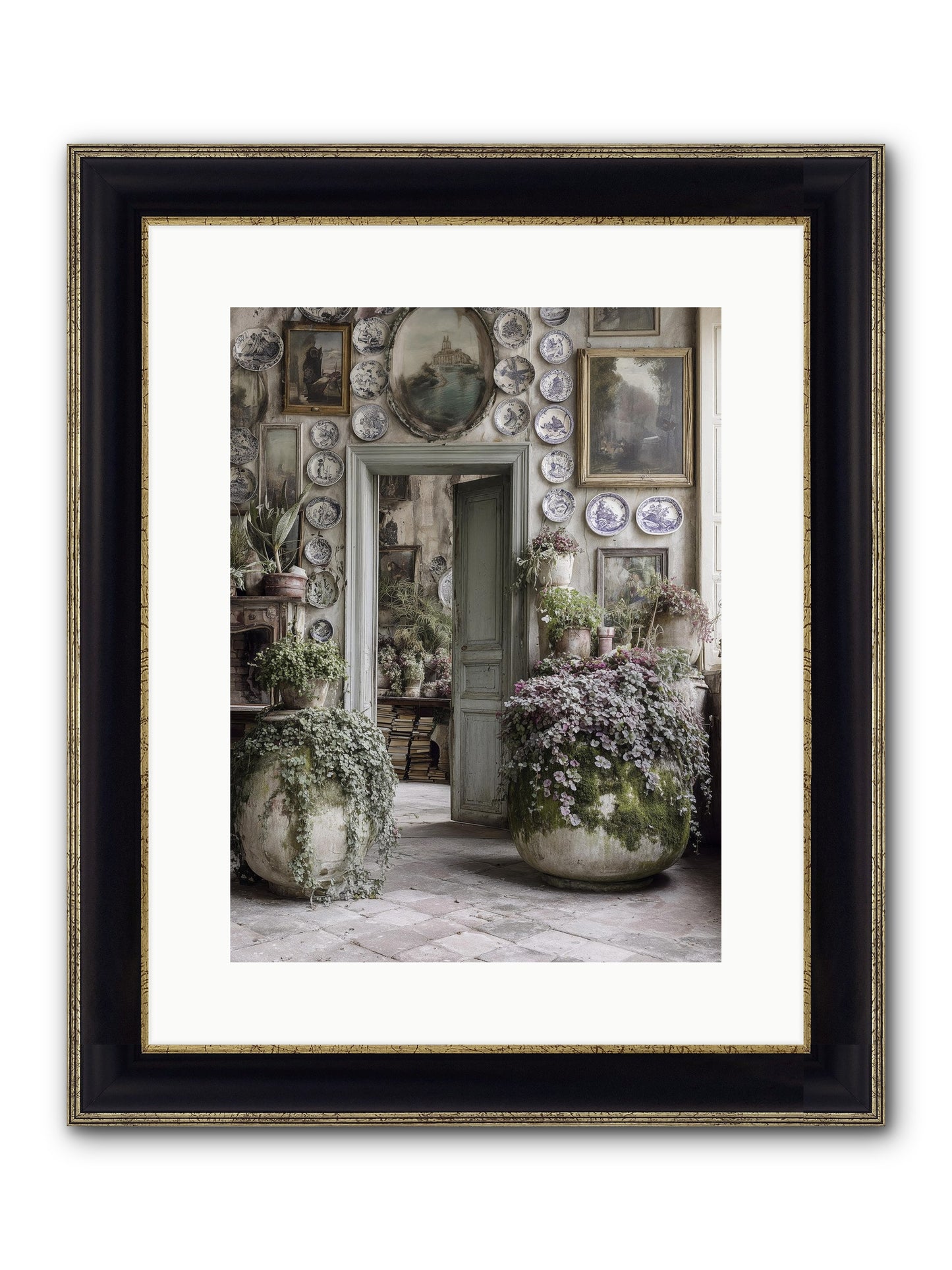 Wild Sweetness Framed Print - Black & Gold 12x16