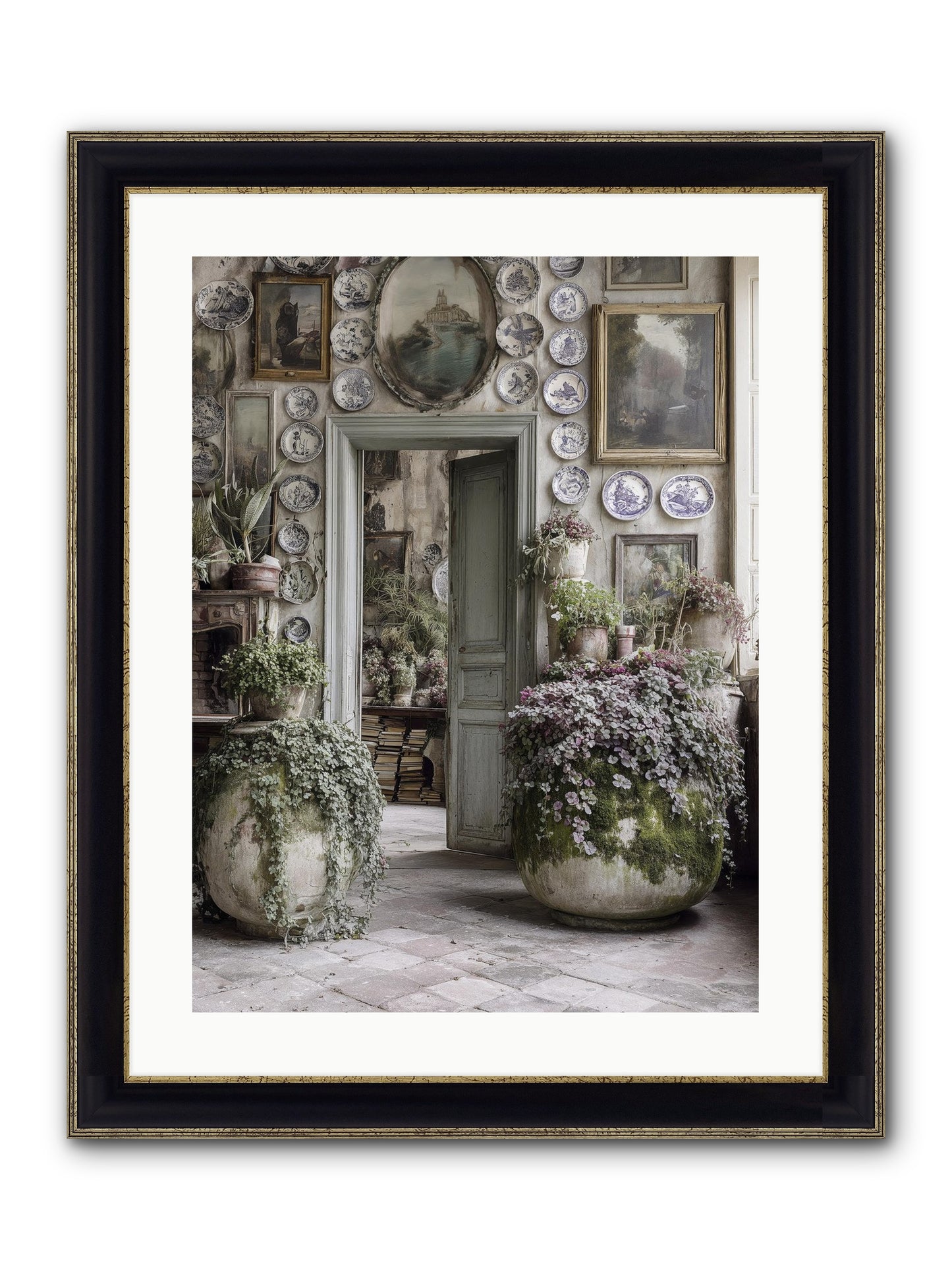 Wild Sweetness Framed Print - Black & Gold 18x24