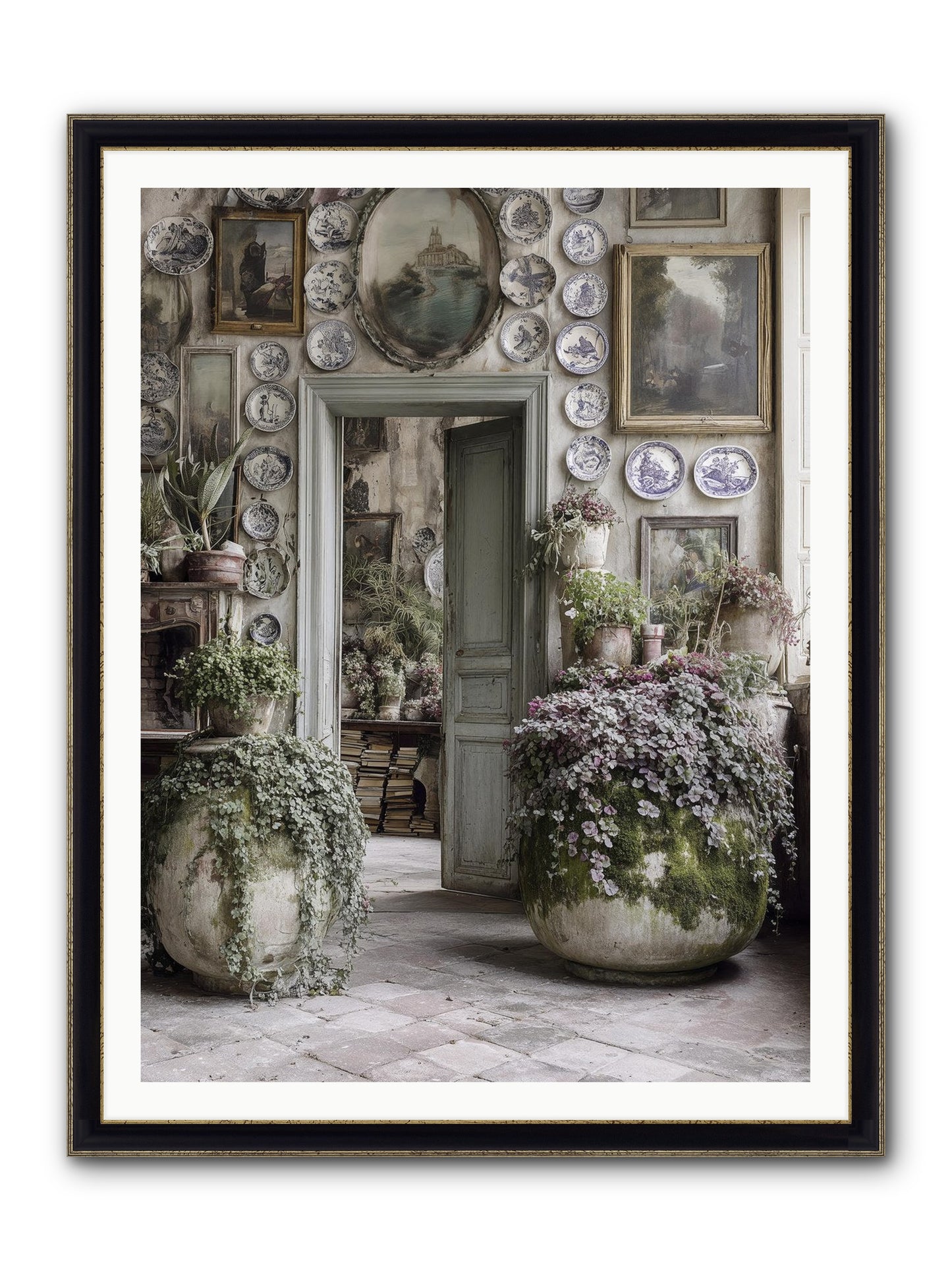 Wild Sweetness Framed Print - Black & Gold 36x48