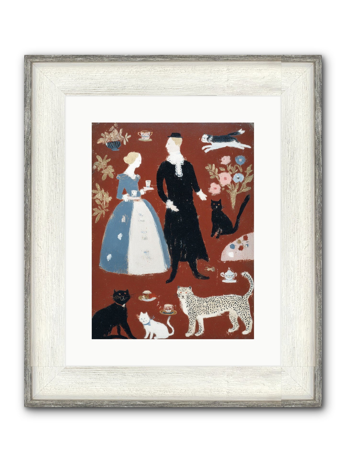 Wild Things Come For Tea Framed Print - Driftwood White 12x16