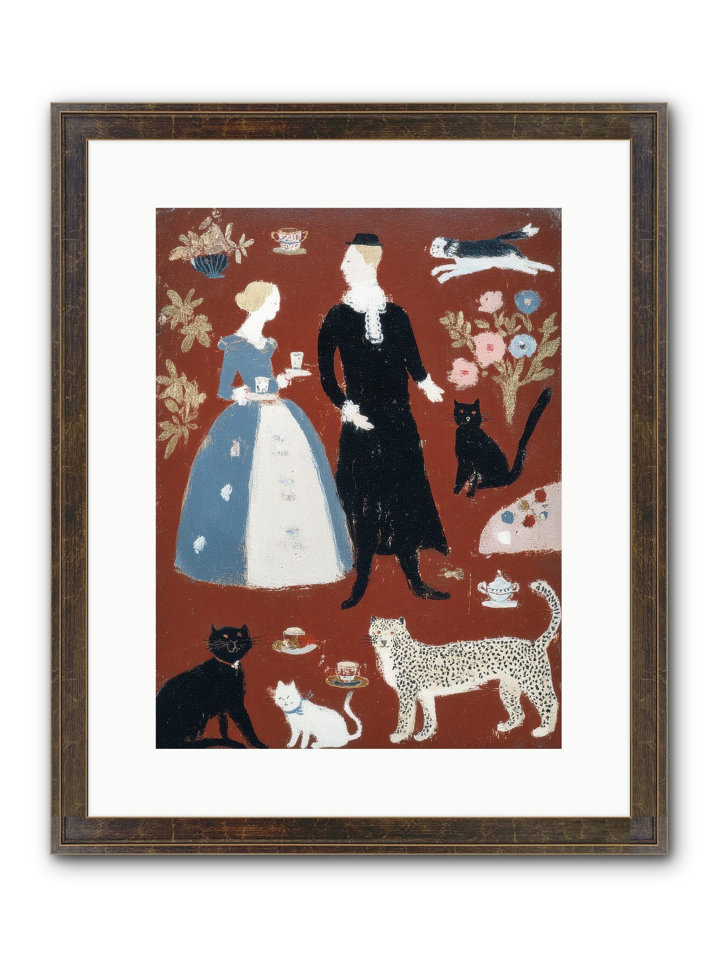 Wild Things Come For Tea Framed Print - Slimwoods Black/Gold 12x16
