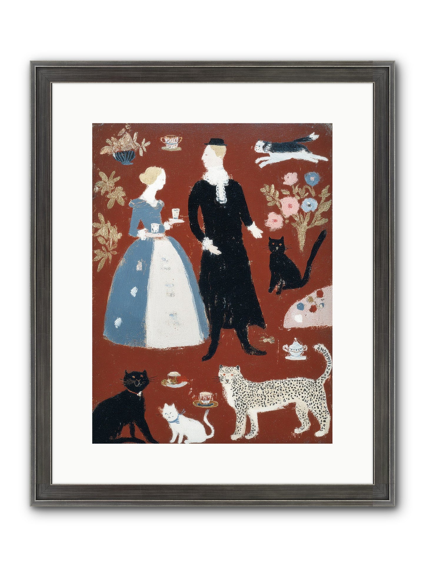 Wild Things Come For Tea Framed Print - Slimwoods Black/Silver 12x16
