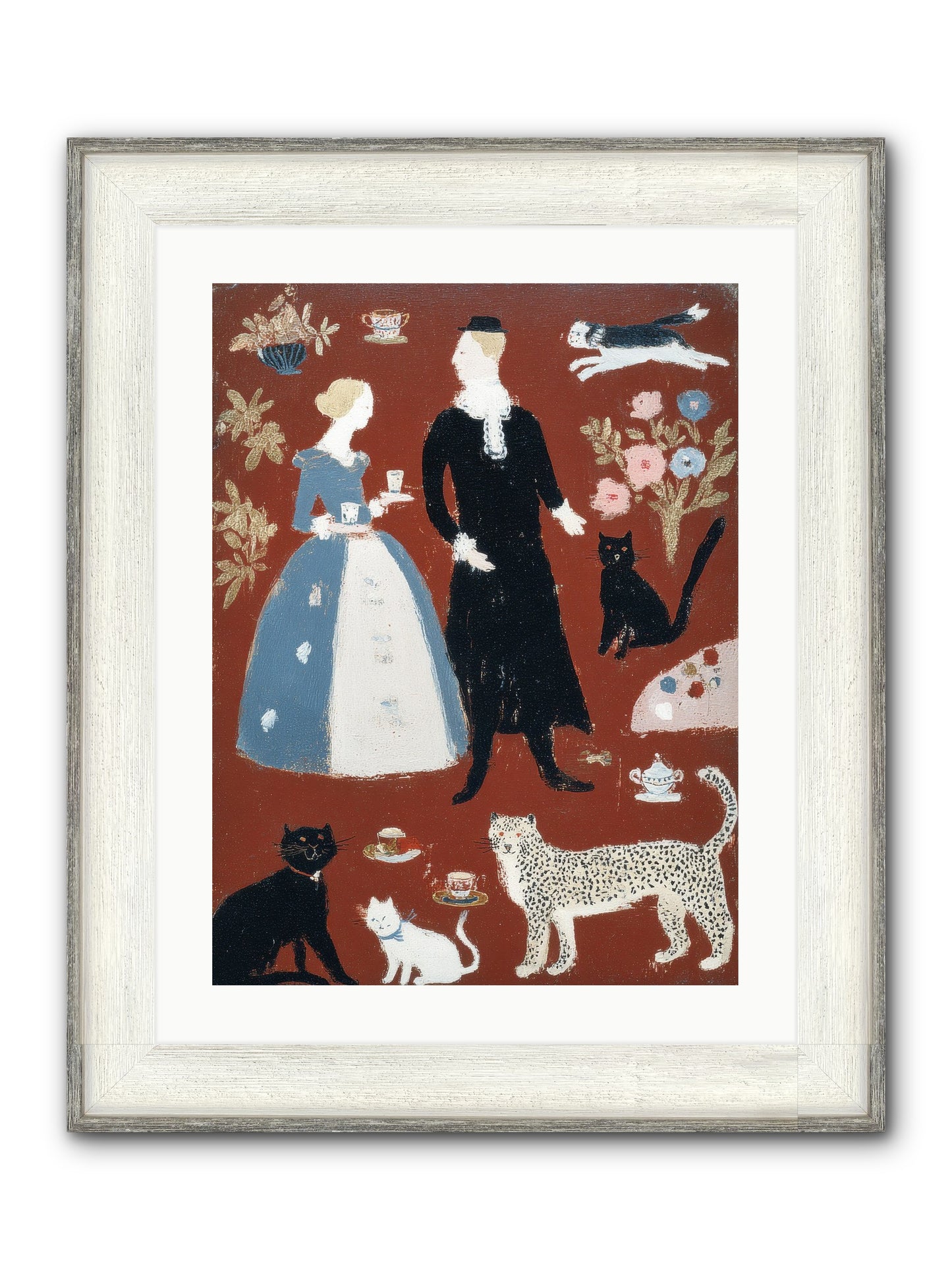 Wild Things Come For Tea Framed Print - Driftwood White 18x24