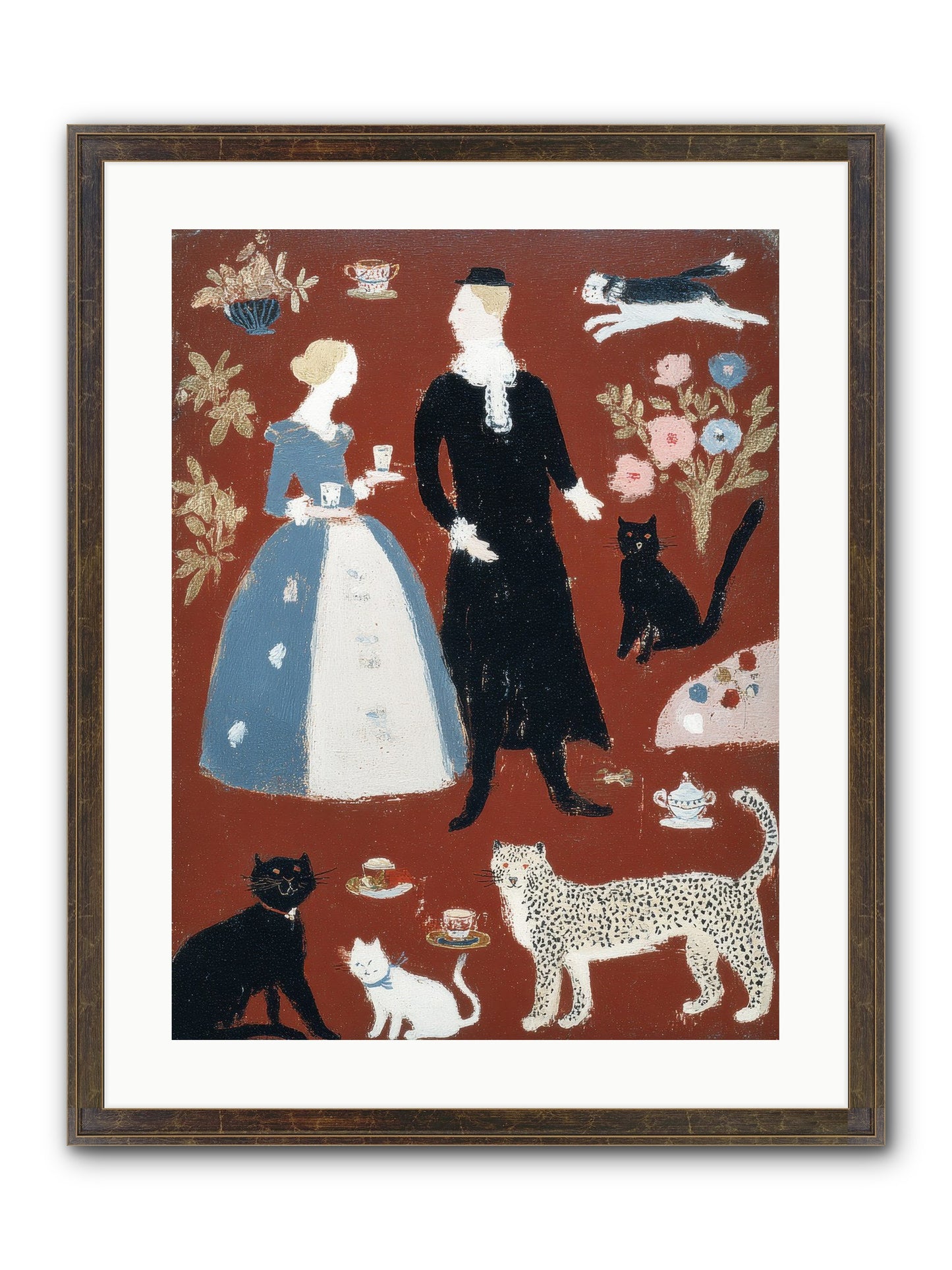 Wild Things Come For Tea Framed Print - Slimwoods Black/Gold 18x24