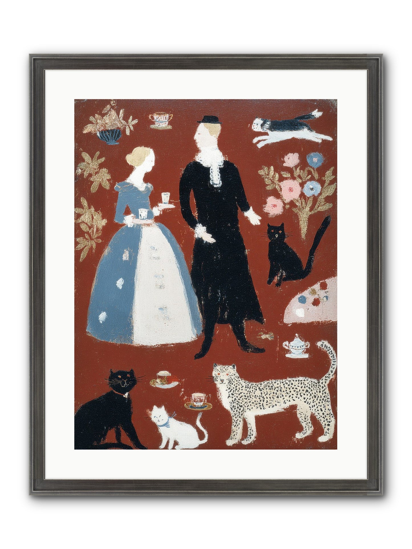 Wild Things Come For Tea Framed Print - Slimwoods Black/Silver 18x24