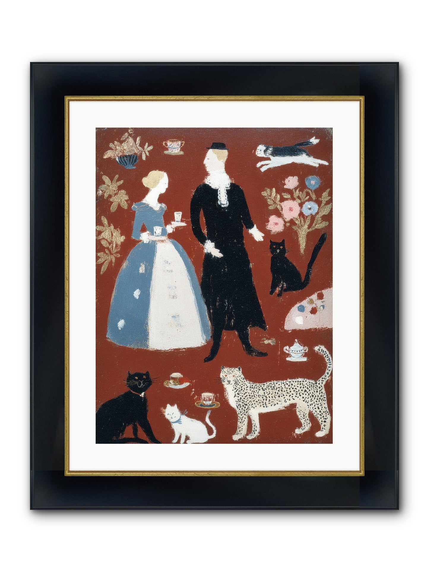 Wild Things Come For Tea Framed Print - Wide Black w/Gold 18x24