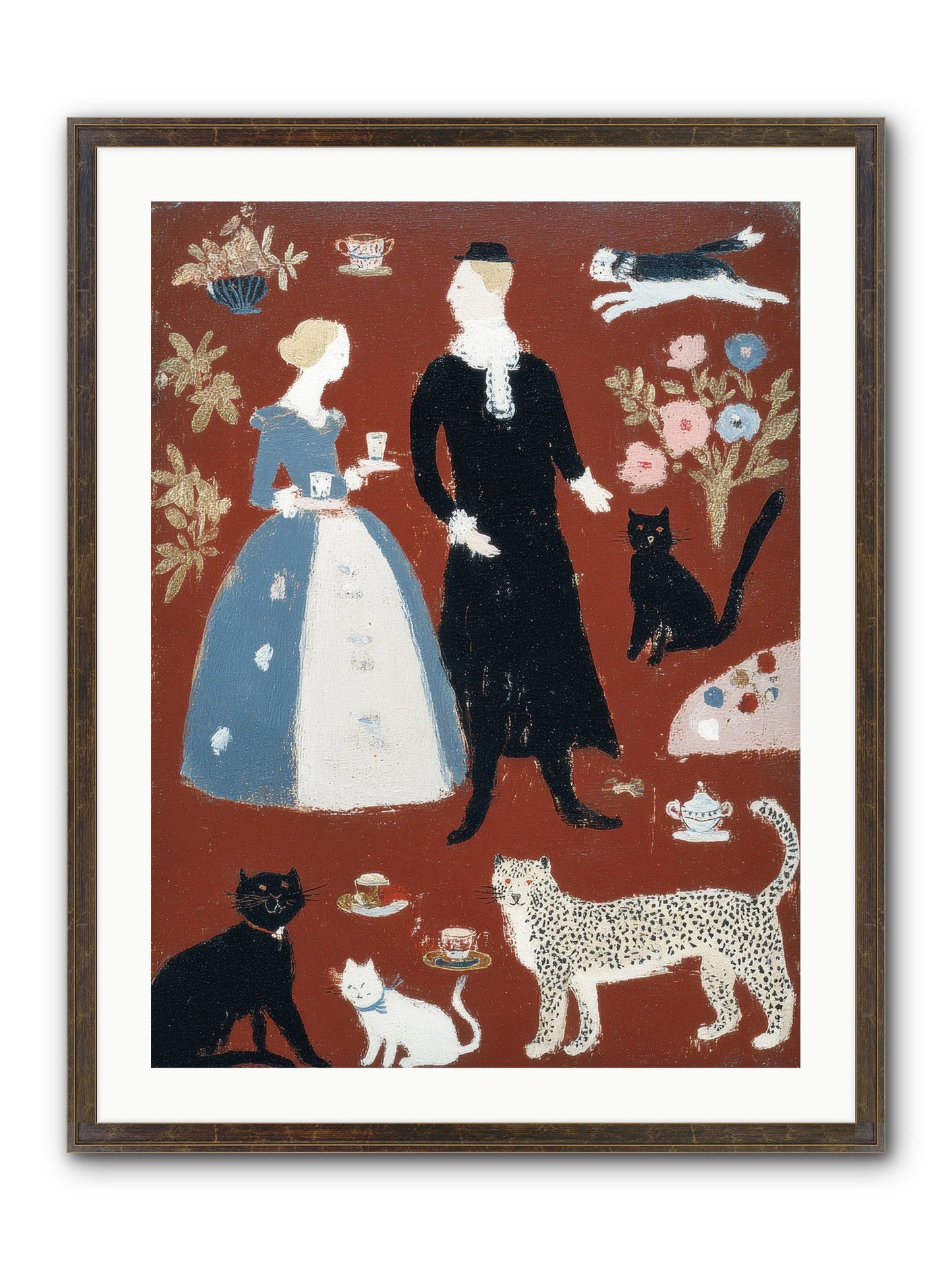 Wild Things Come For Tea Framed Print - Slimwoods Black/Gold 24x32