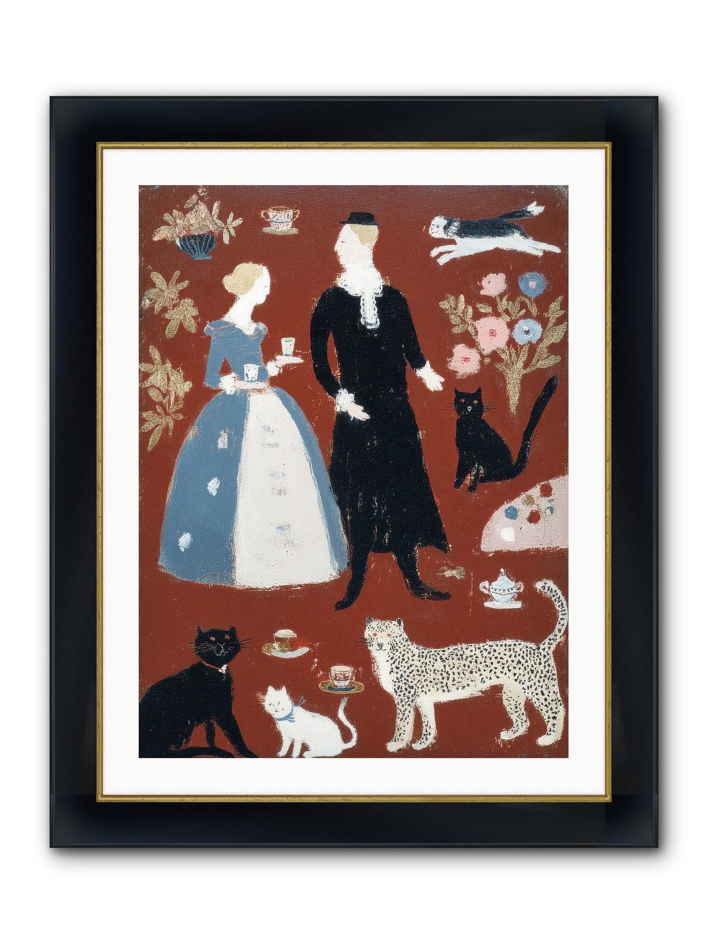 Wild Things Come For Tea Framed Print - Wide Black w/Gold 24x32