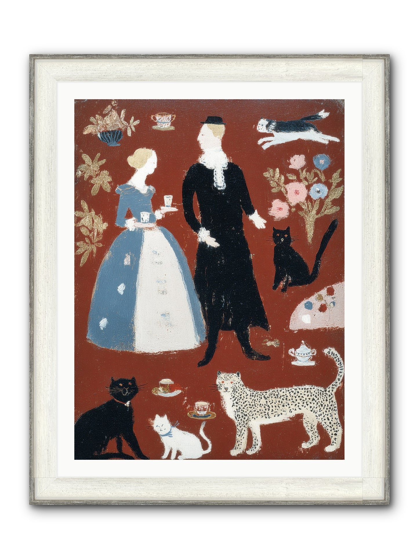 Wild Things Come For Tea Framed Print - Driftwood White 30x40