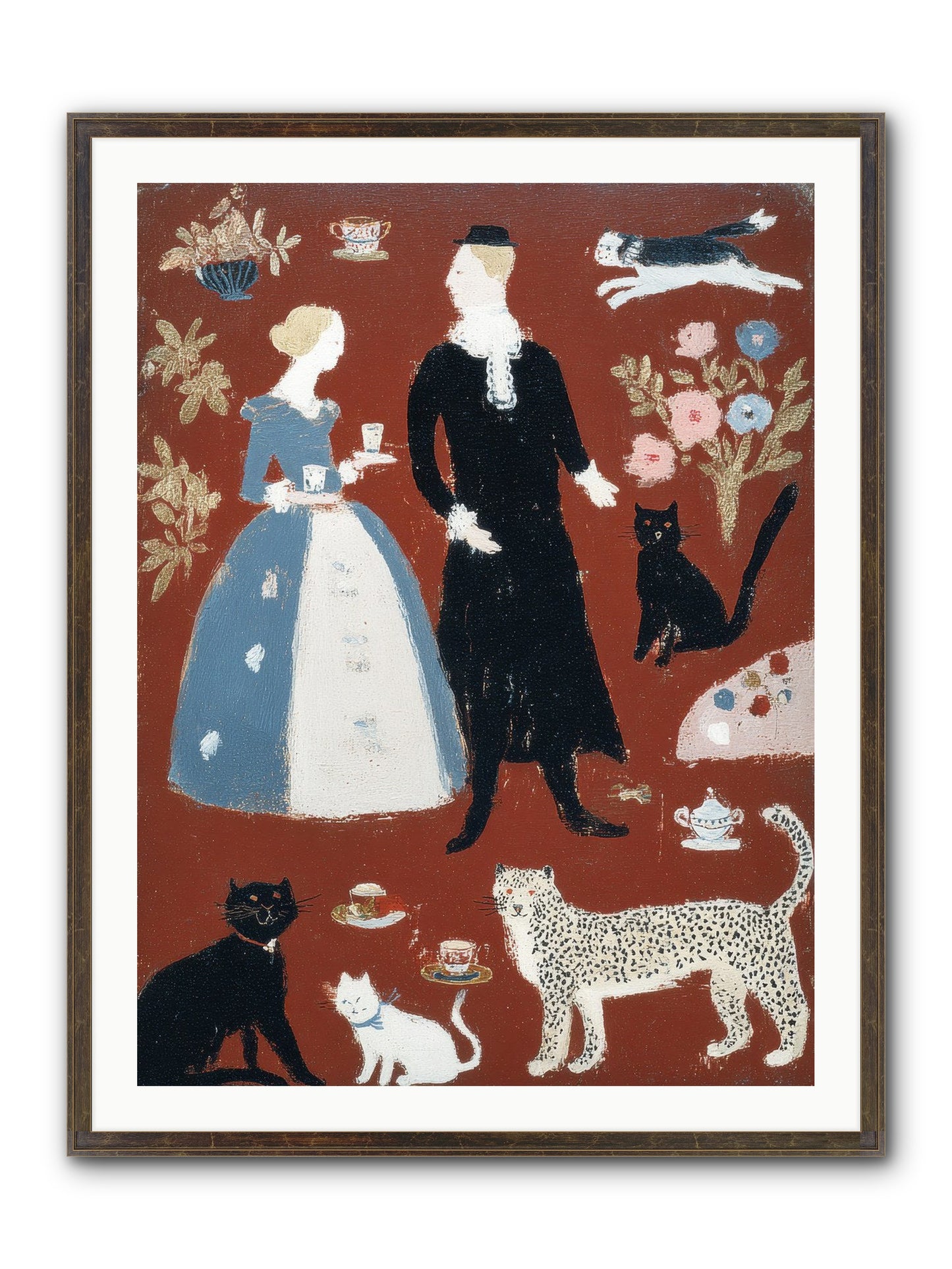 Wild Things Come For Tea Framed Print - Slimwoods Black/Gold 30x40