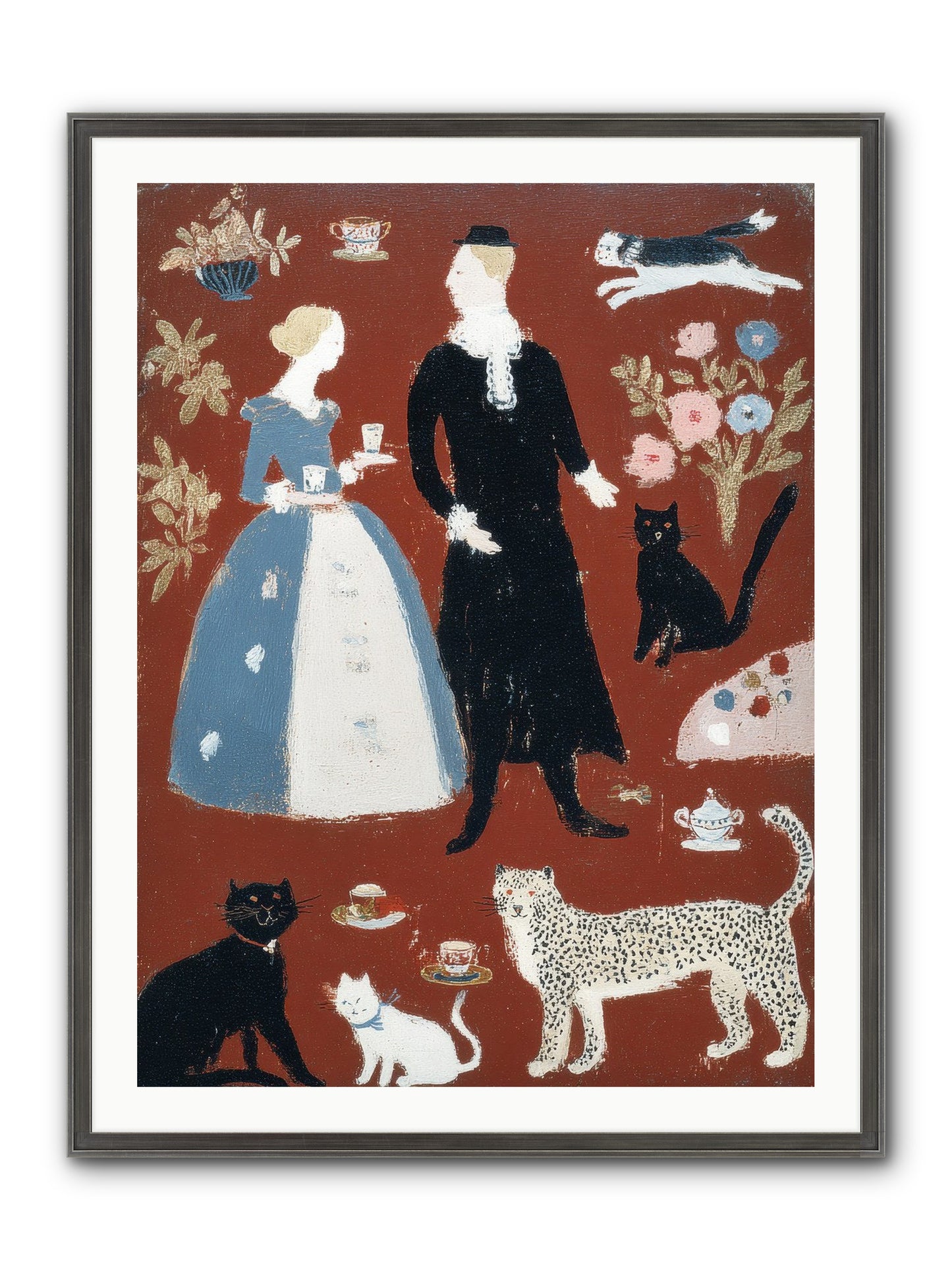 Wild Things Come For Tea Framed Print - Slimwoods Black/Silver 30x40
