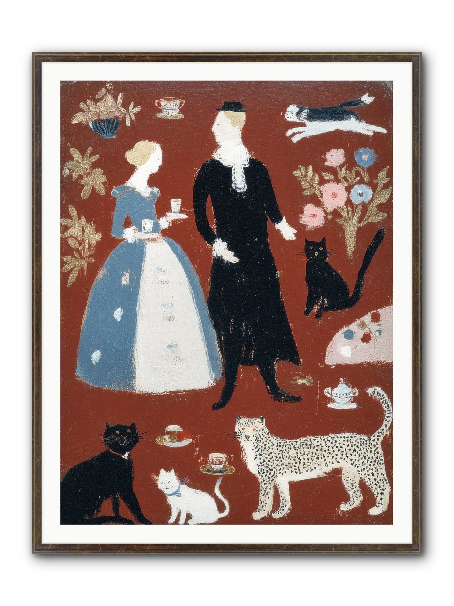 Wild Things Come For Tea Framed Print - Slimwoods Black/Gold 36x48