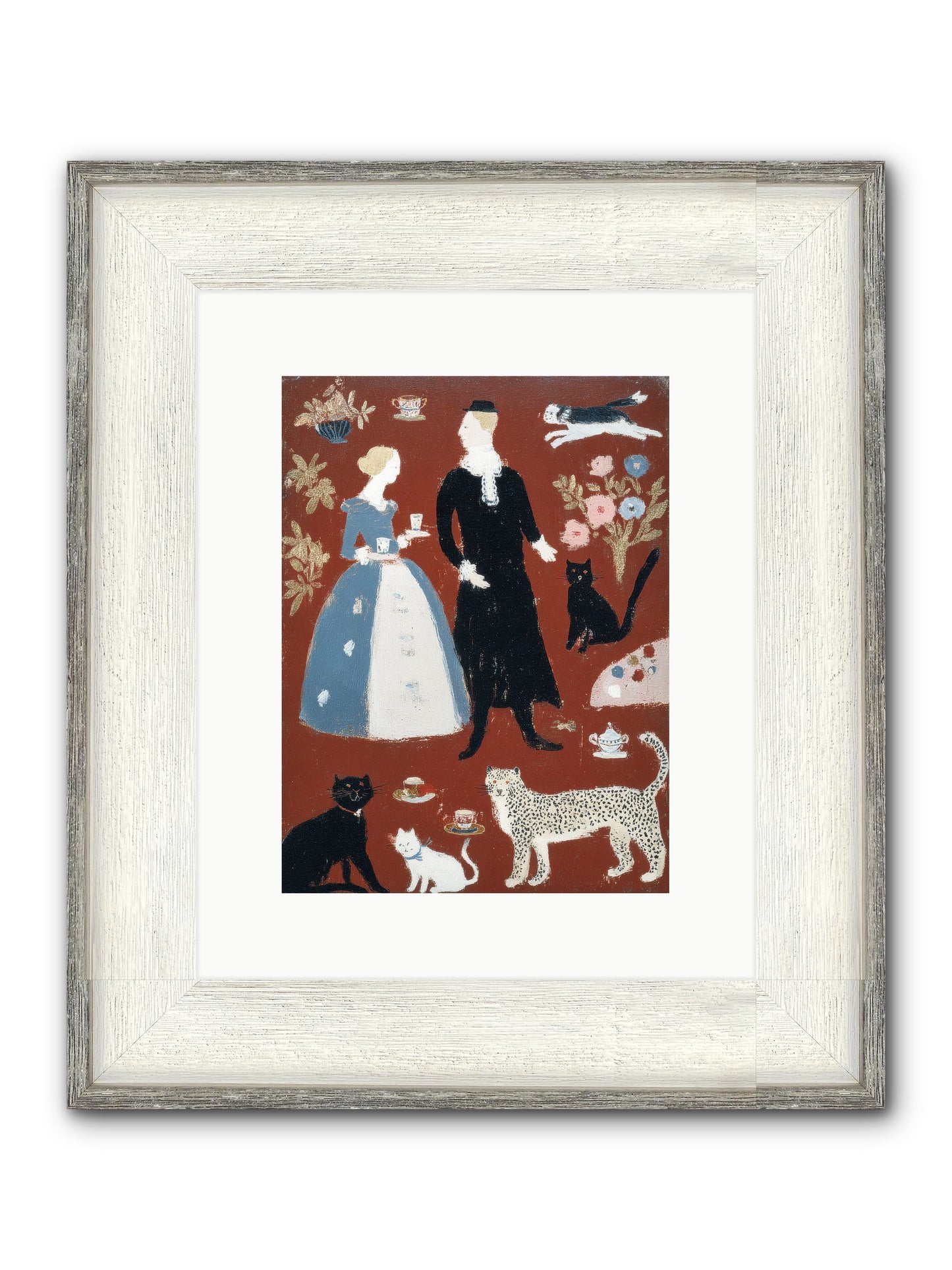 Wild Things Come For Tea Framed Print - Driftwood White 9x12