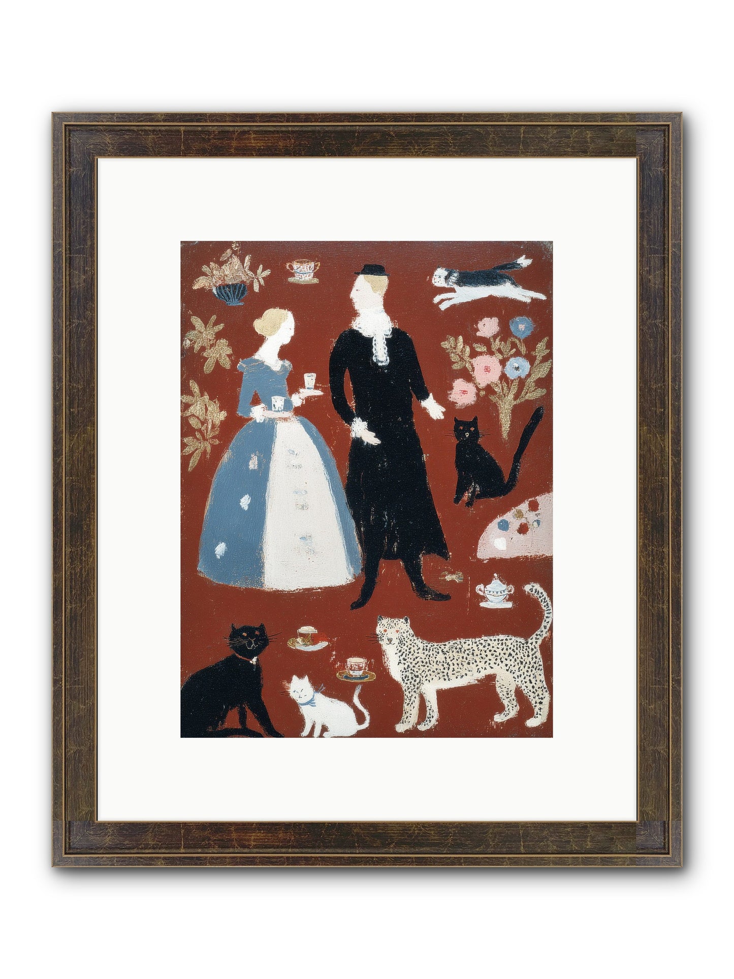 Wild Things Come For Tea Framed Print - Slimwoods Black/Gold 9x12