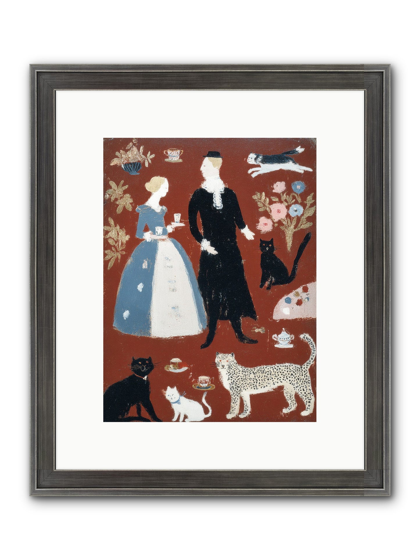 Wild Things Come For Tea Framed Print - Slimwoods Black/Silver 9x12