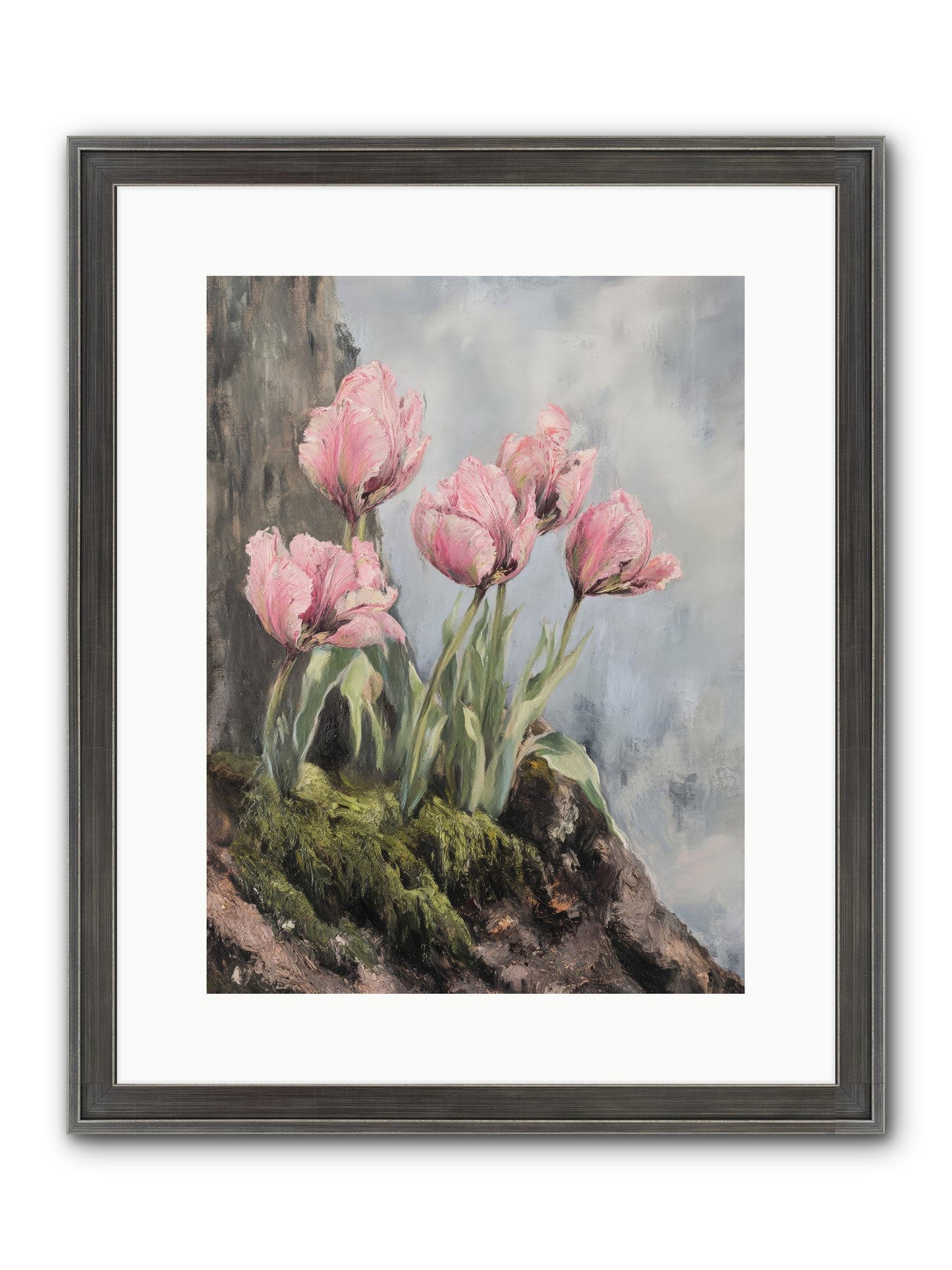 Wild Tulip Tales Framed Print - Slimwoods Black/Silver 12x16