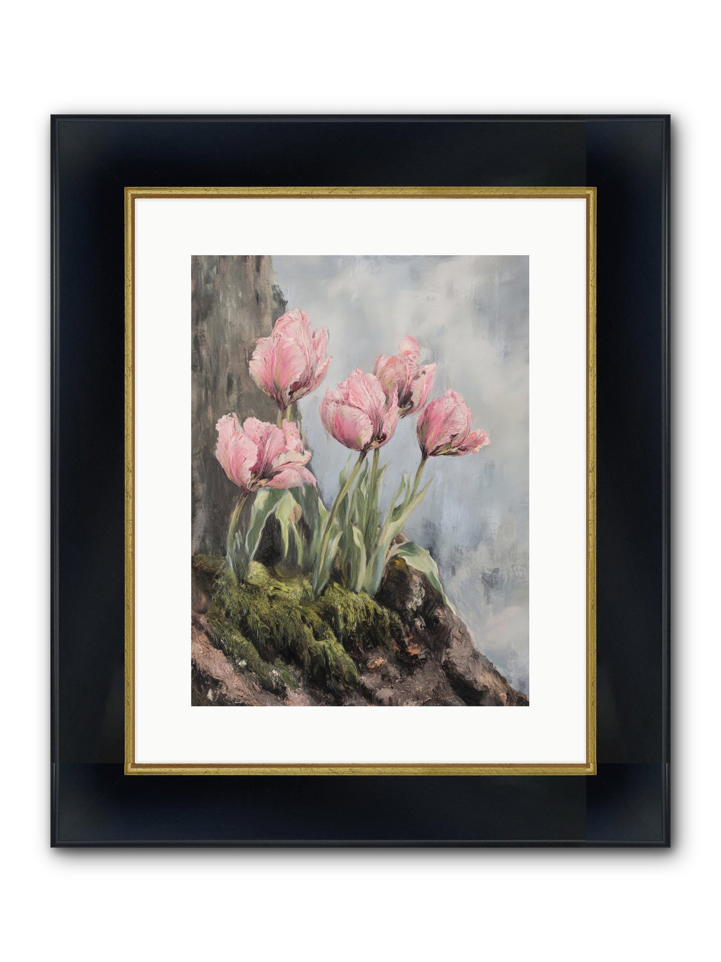Wild Tulip Tales Framed Print - Wide Black w/Gold 12x16