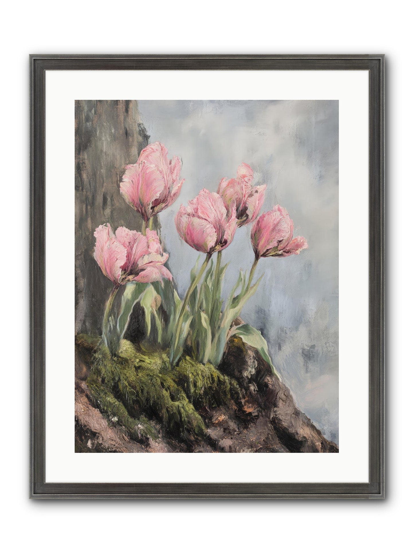 Wild Tulip Tales Framed Print - Slimwoods Black/Silver 18x24
