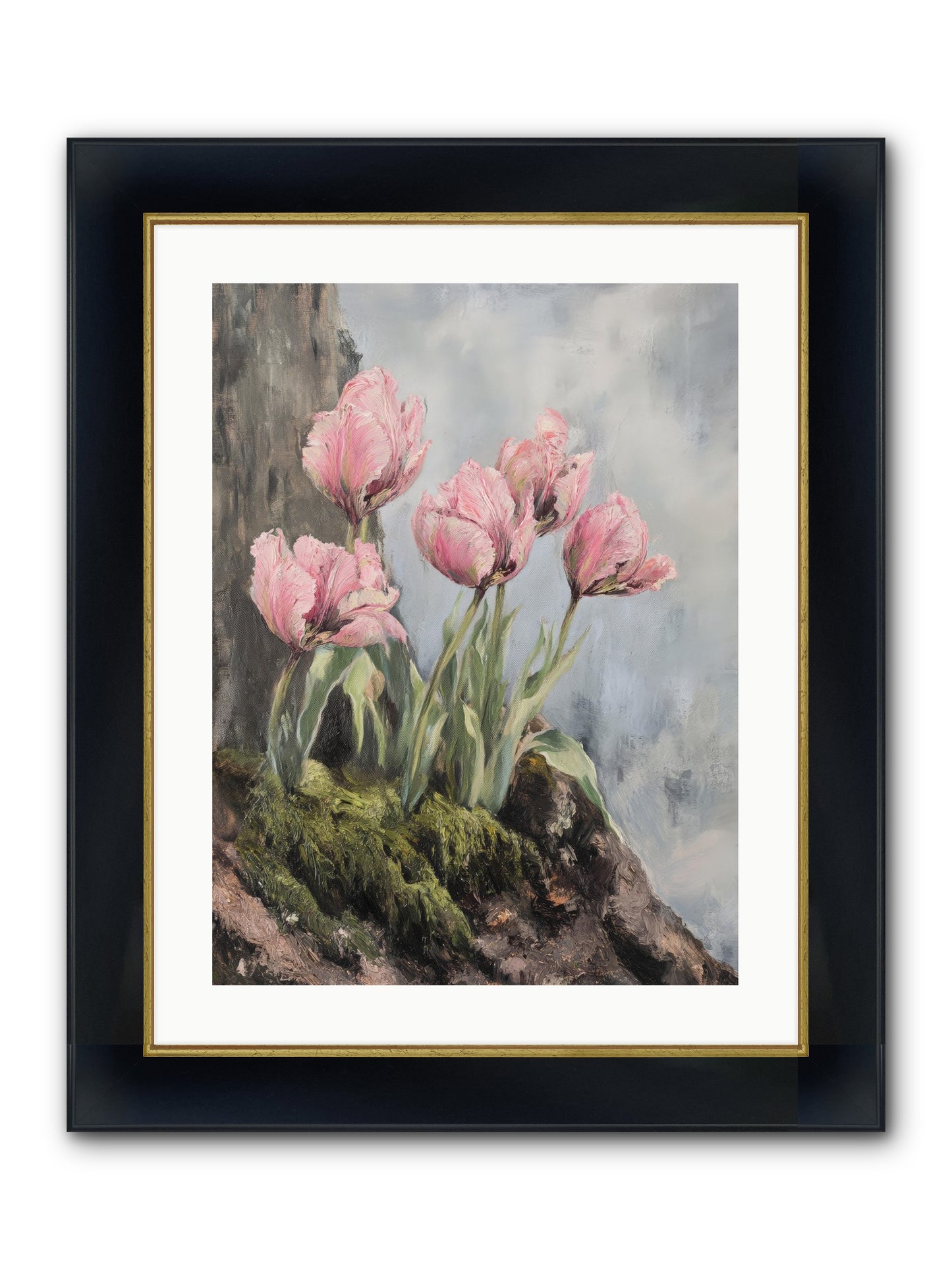 Wild Tulip Tales Framed Print - Wide Black w/Gold 18x24