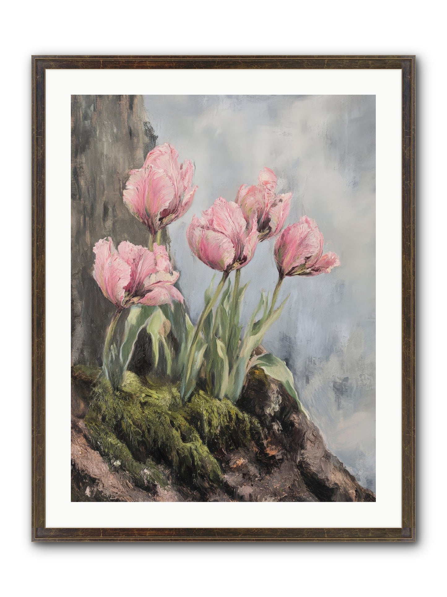 Wild Tulip Tales Framed Print - Slimwoods Black/Gold 24x32