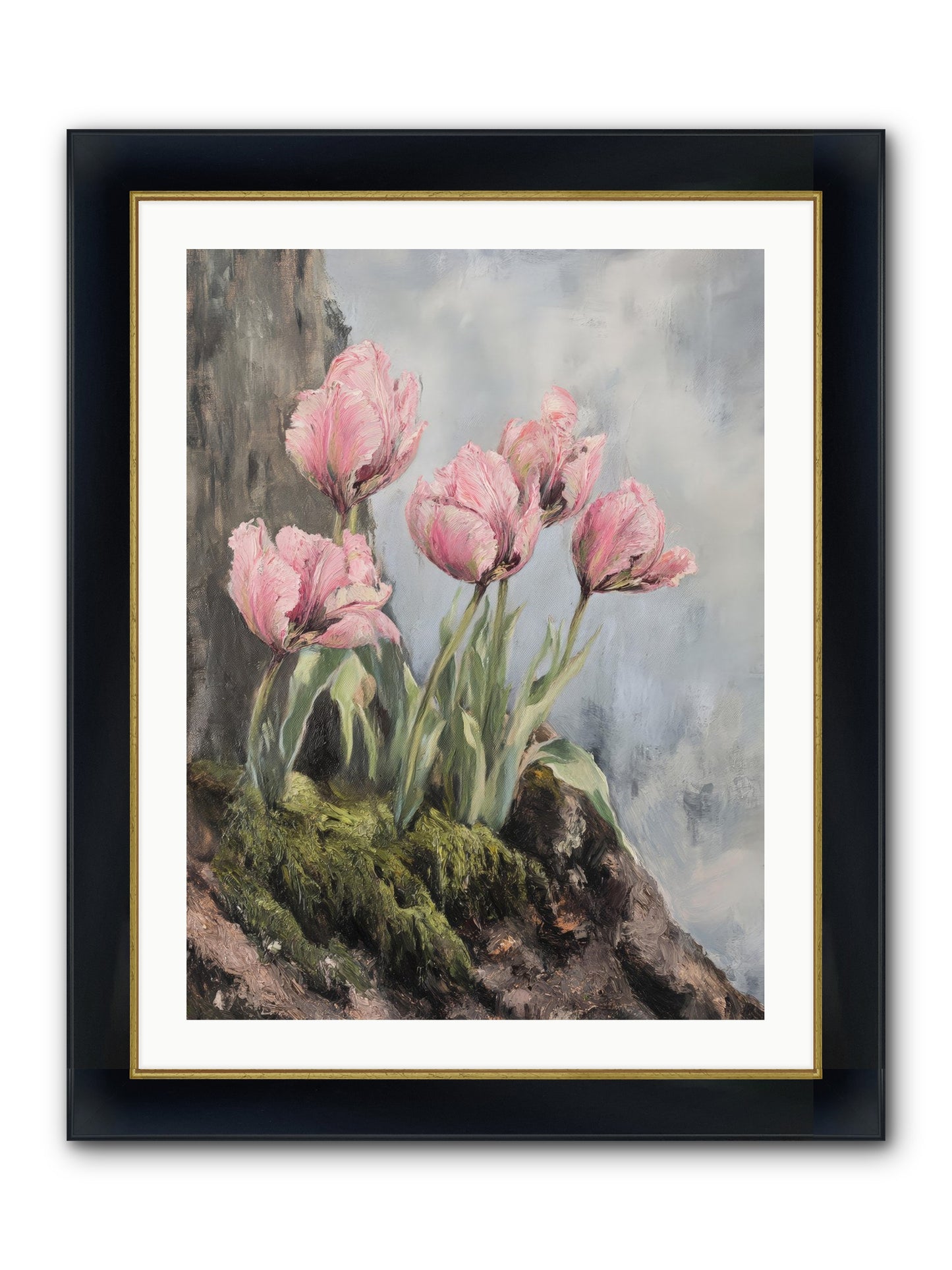 Wild Tulip Tales Framed Print - Wide Black w/Gold 24x32