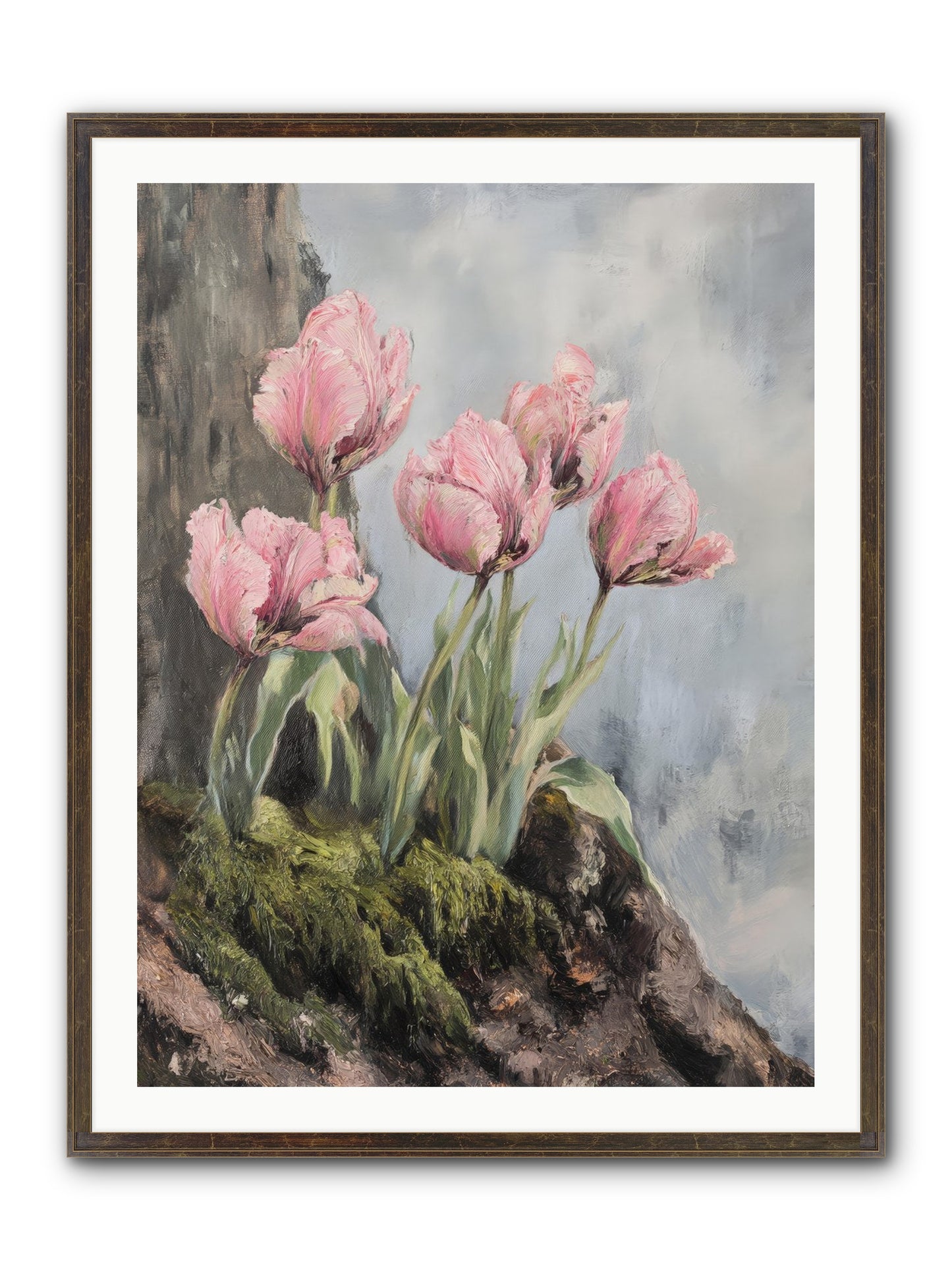 Wild Tulip Tales Framed Print - Slimwoods Black/Gold 30x40