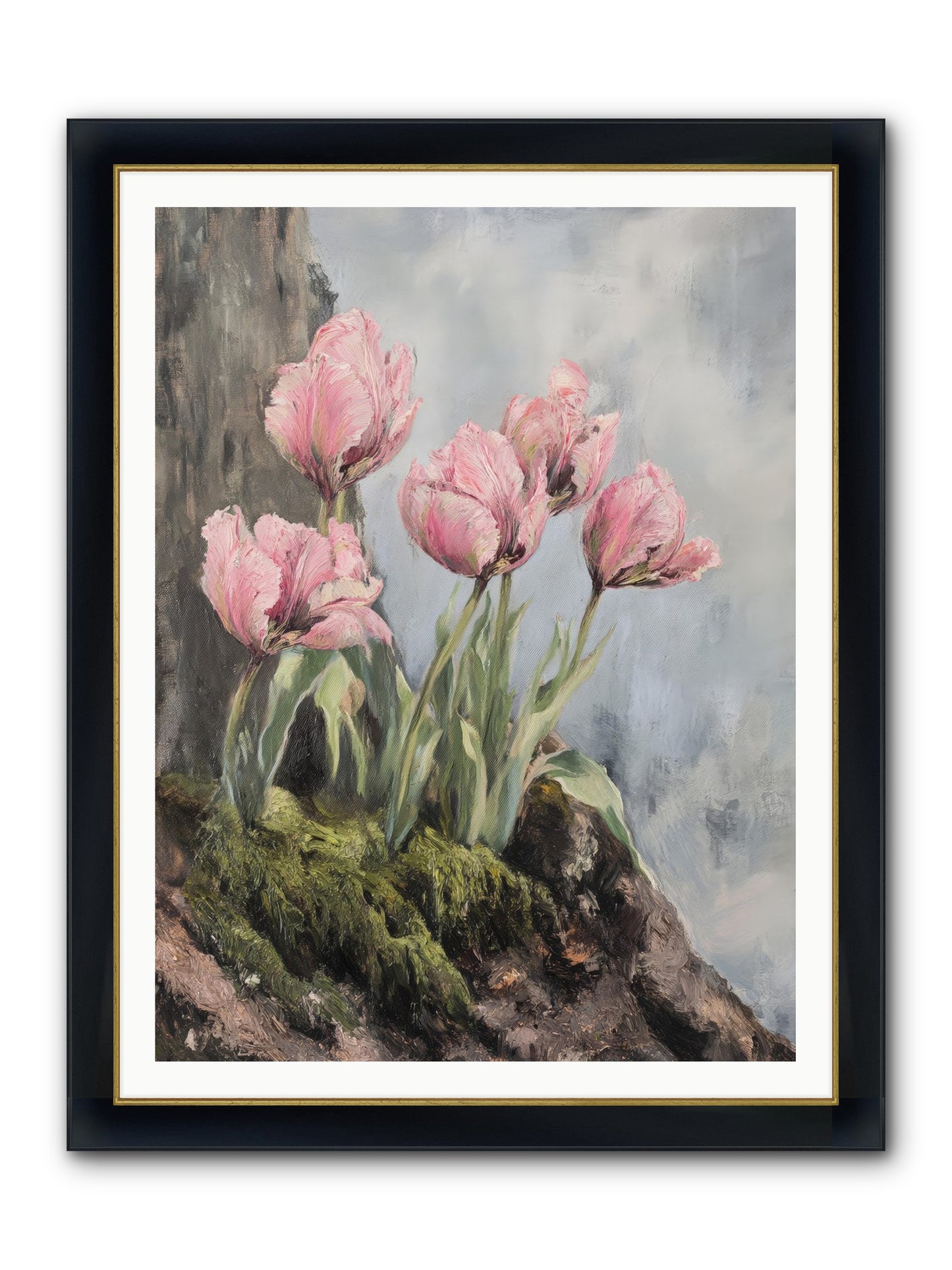 Wild Tulip Tales Framed Print - Wide Black w/Gold 36x48